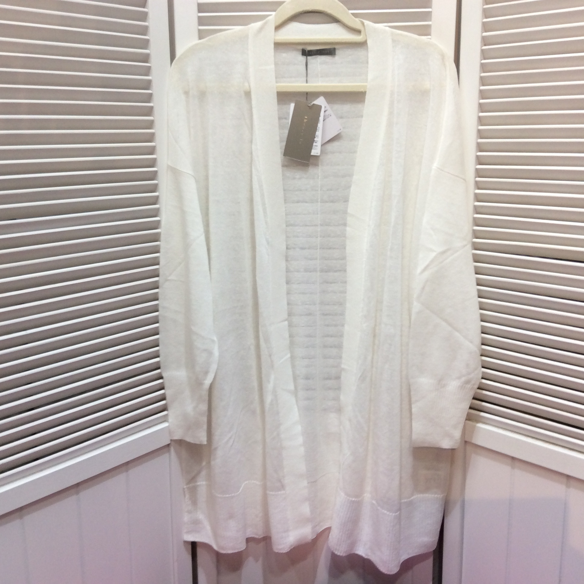 新品 セオリーリュクス  シースルーカーディガン サイズ38   ホワイト