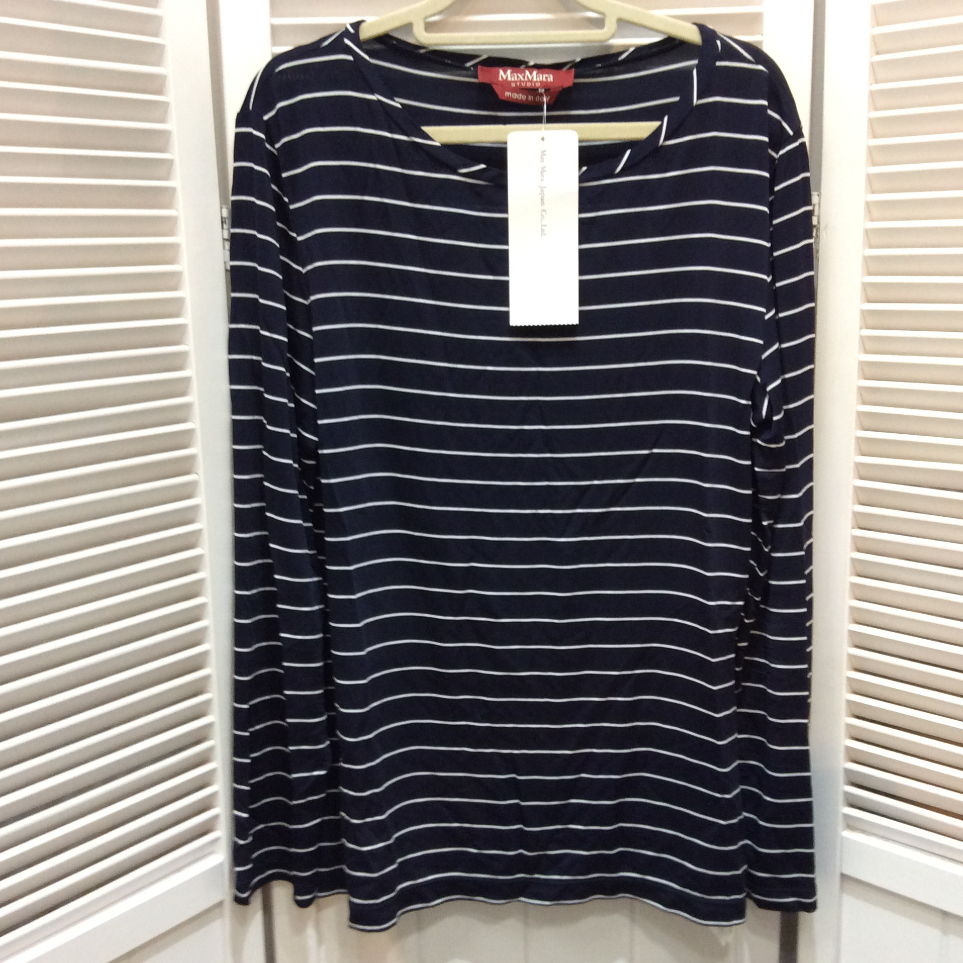 新品 マックスマーラ 長袖Tシャツ  Mサイズ ネイビーボーダー