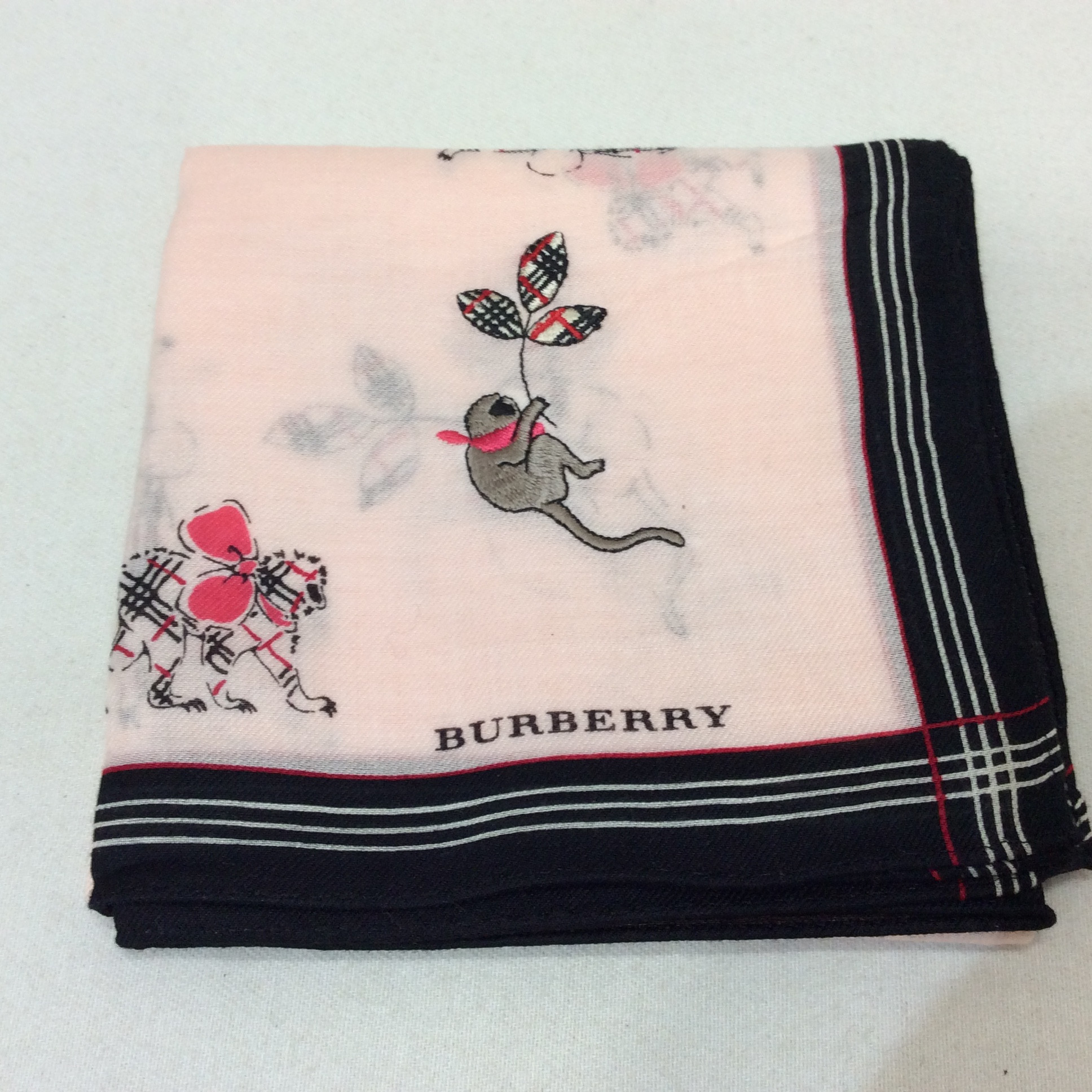 未使用☆バーバリー ハンカチ ピンク柄