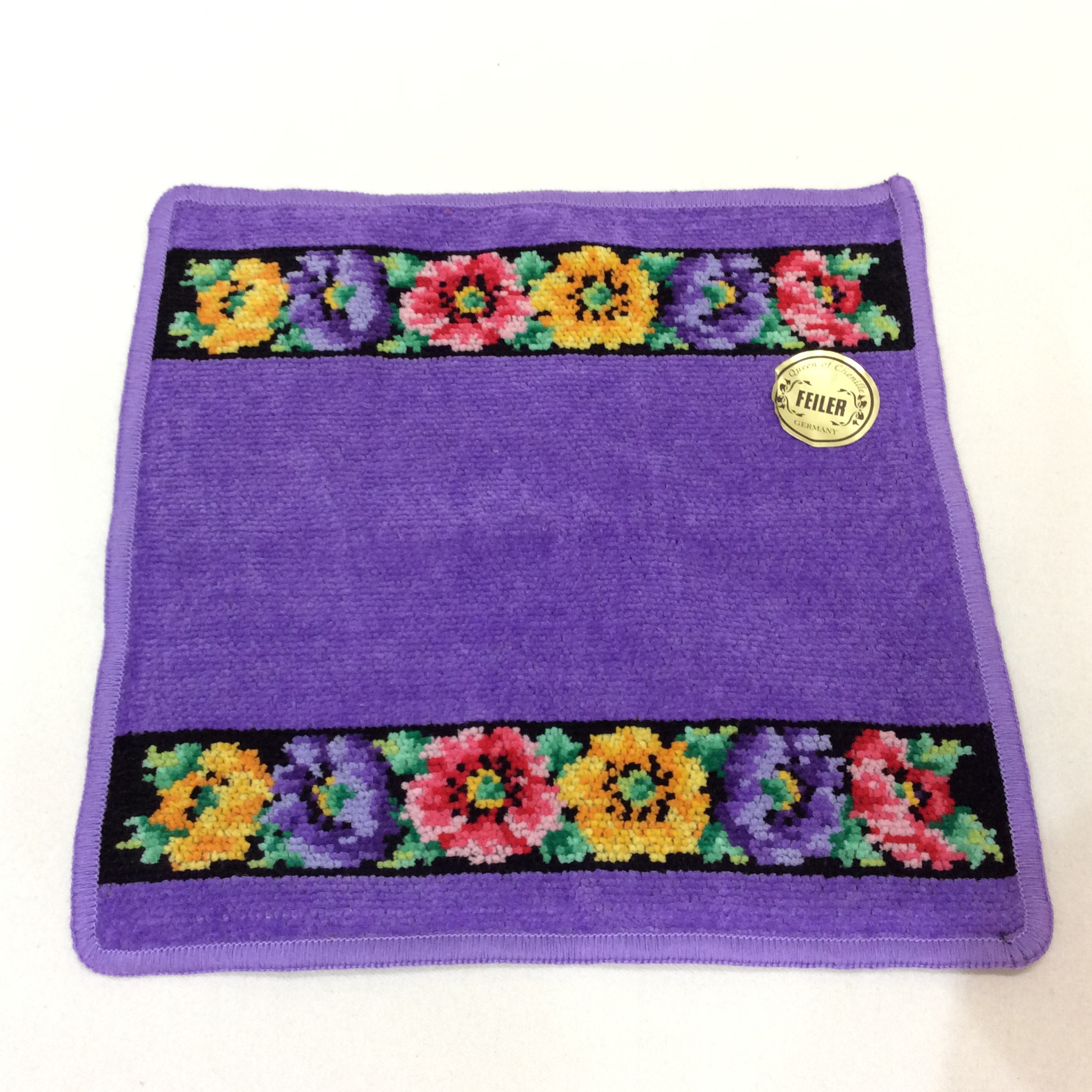 未使用☆FEILER フェイラー タオルハンカチ パープル