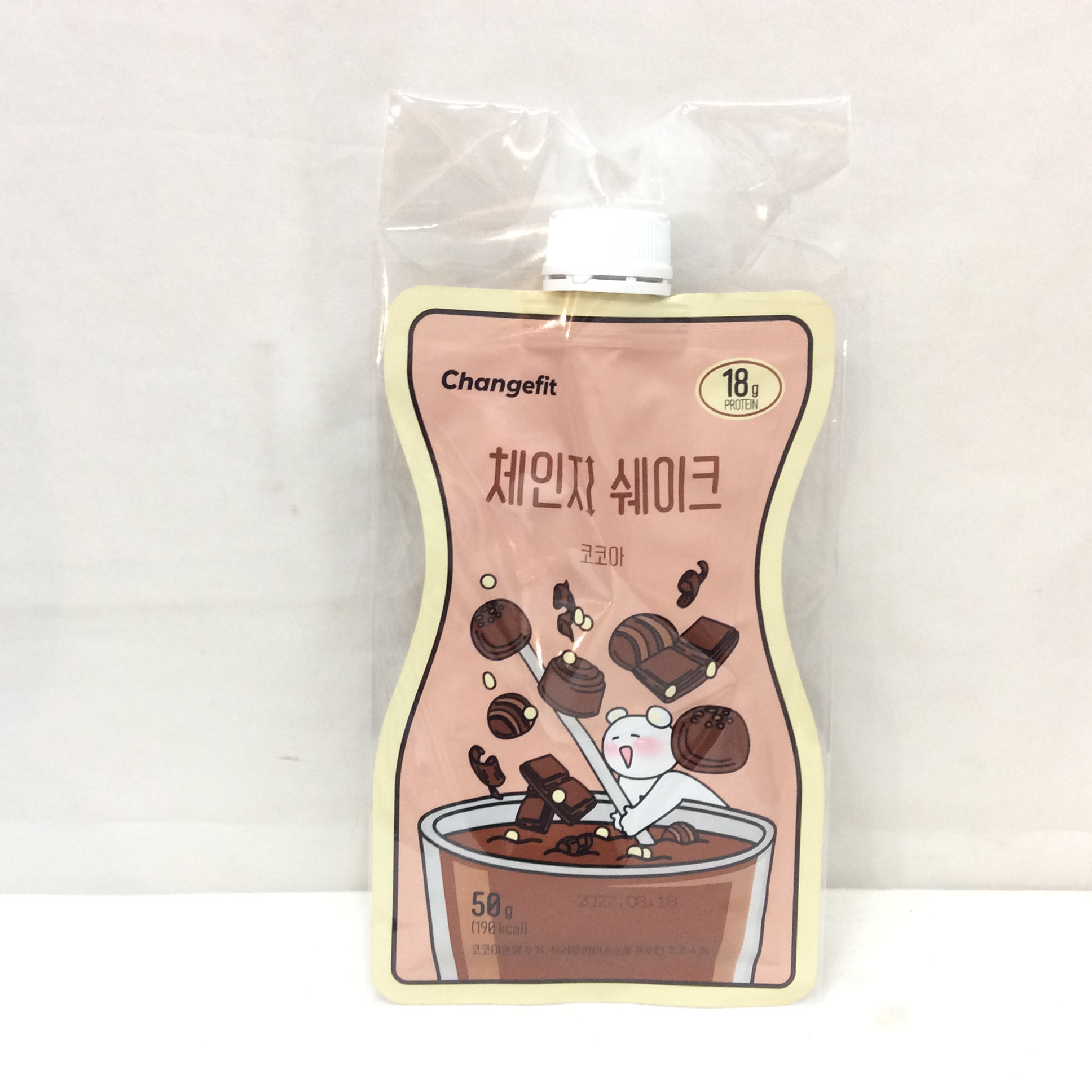 新品 韓国でも人気のパウチ型プロテイン ダイエットシェイク ココア 50g