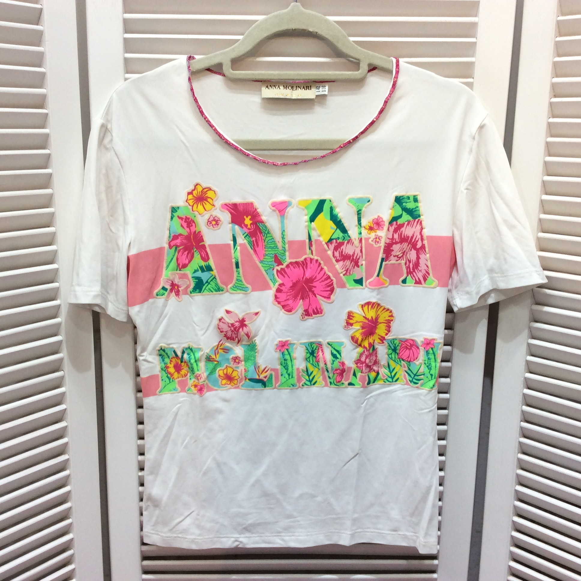 ANNA MOLINARI アンナモリナーリ 半袖カットソー Tシャツ M I42 D36ホワイト