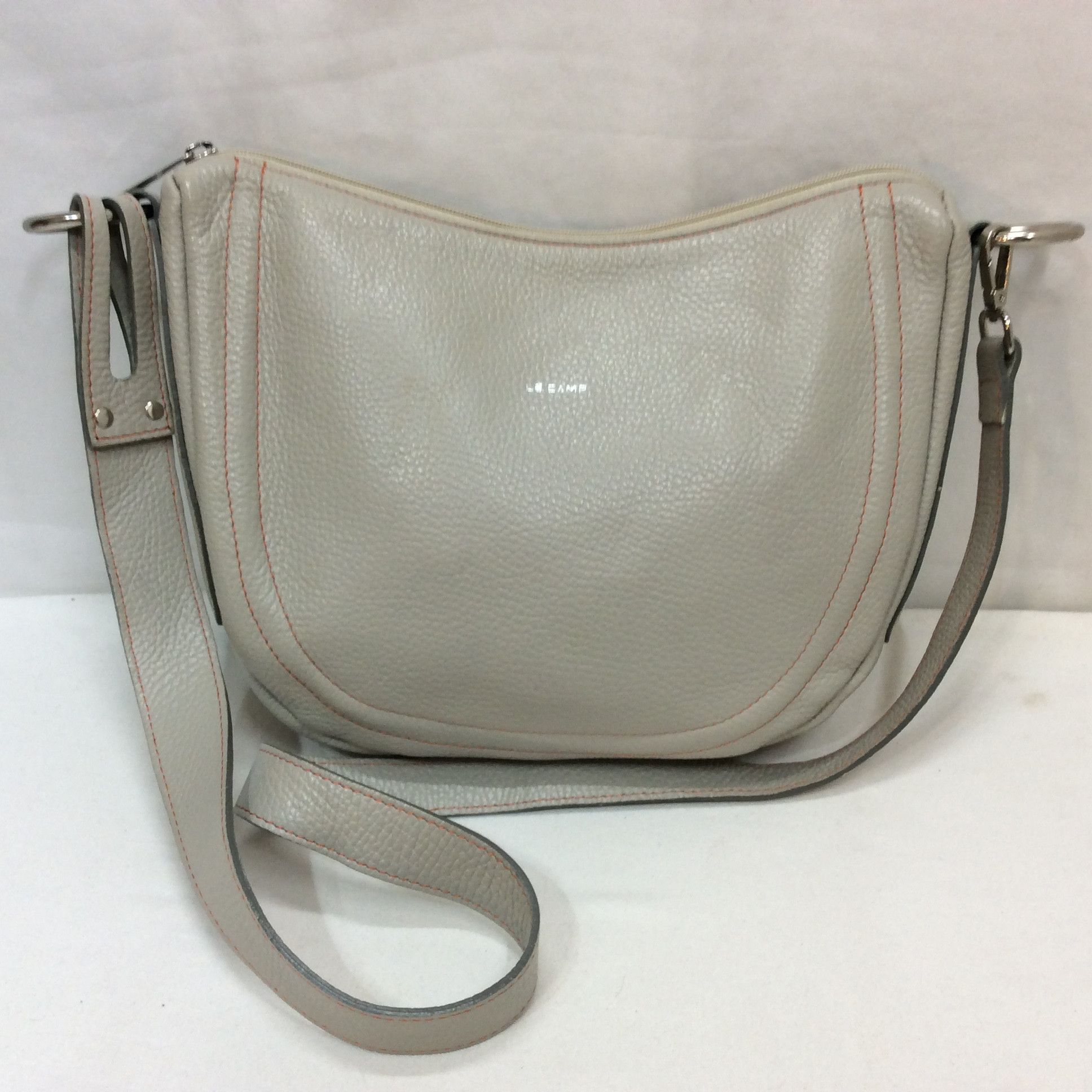 LE CAMP レザーショルダーバッグ グレー ITALY
