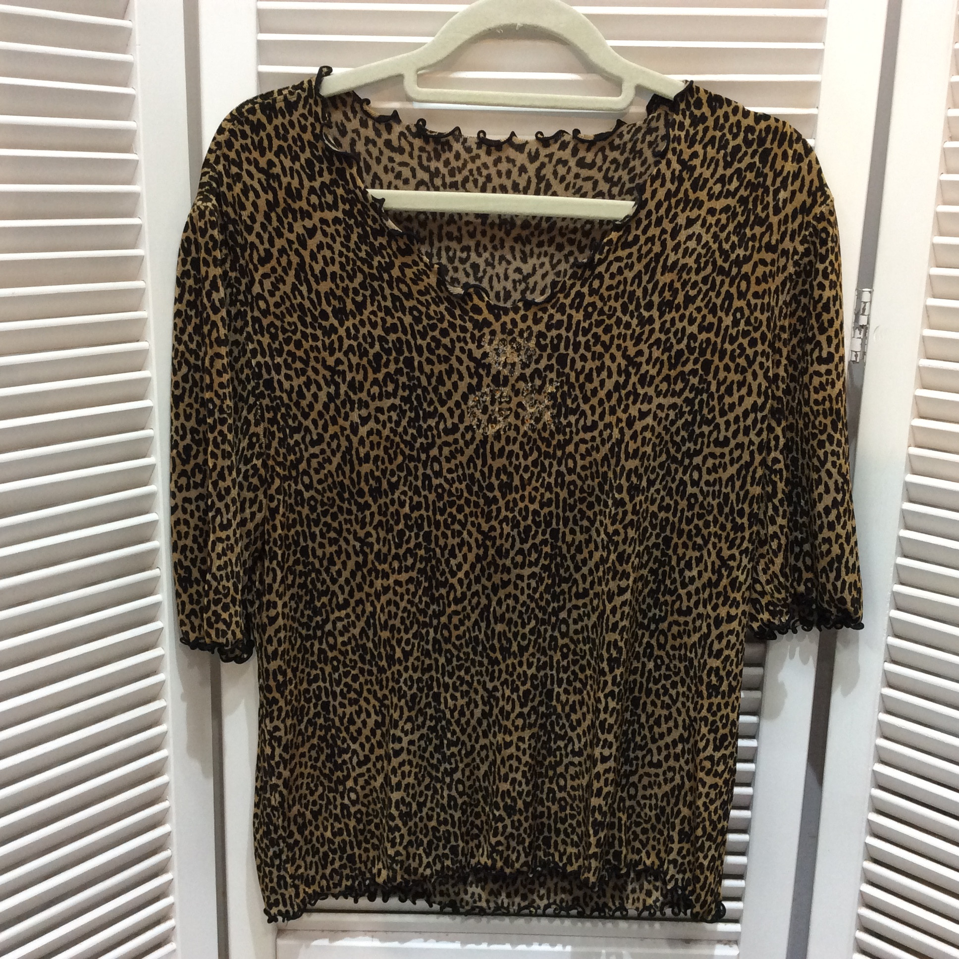 伊太利屋 カットソー 9号 ヒョウ柄