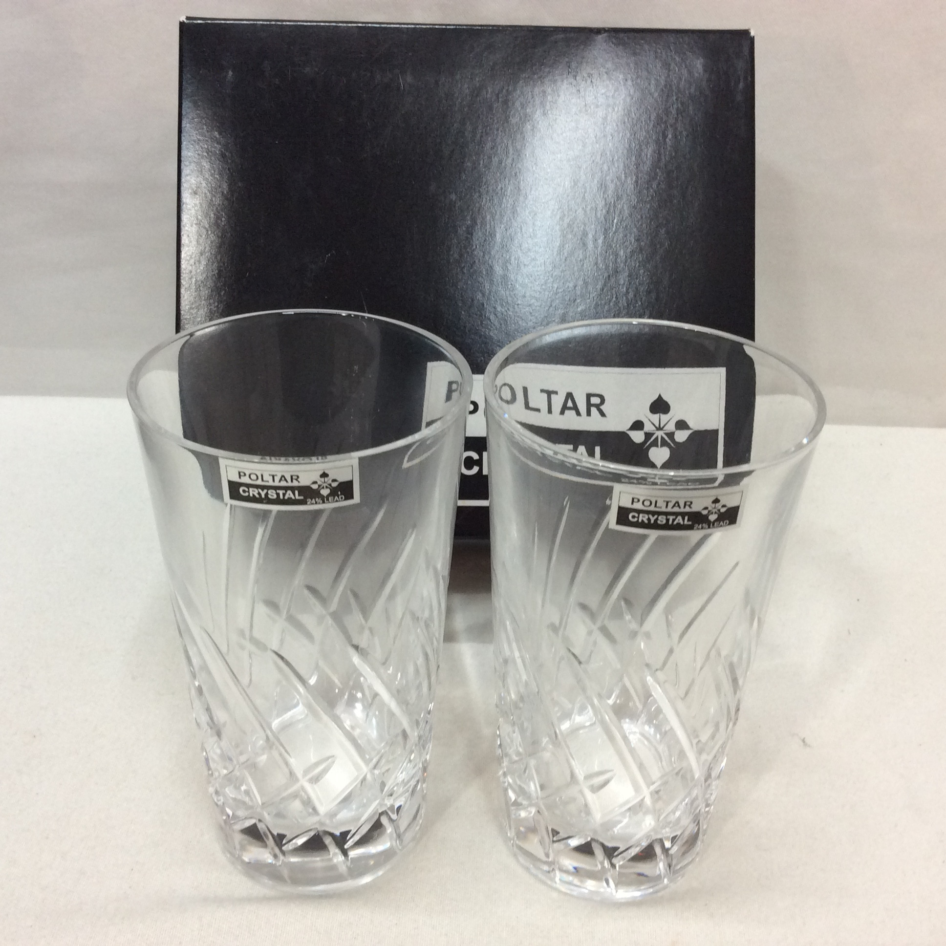 未使用☆POLTAR CRYSTAR ポルタール SLOVAKIA GLASS スロヴァキアガラス ペアタンブラー