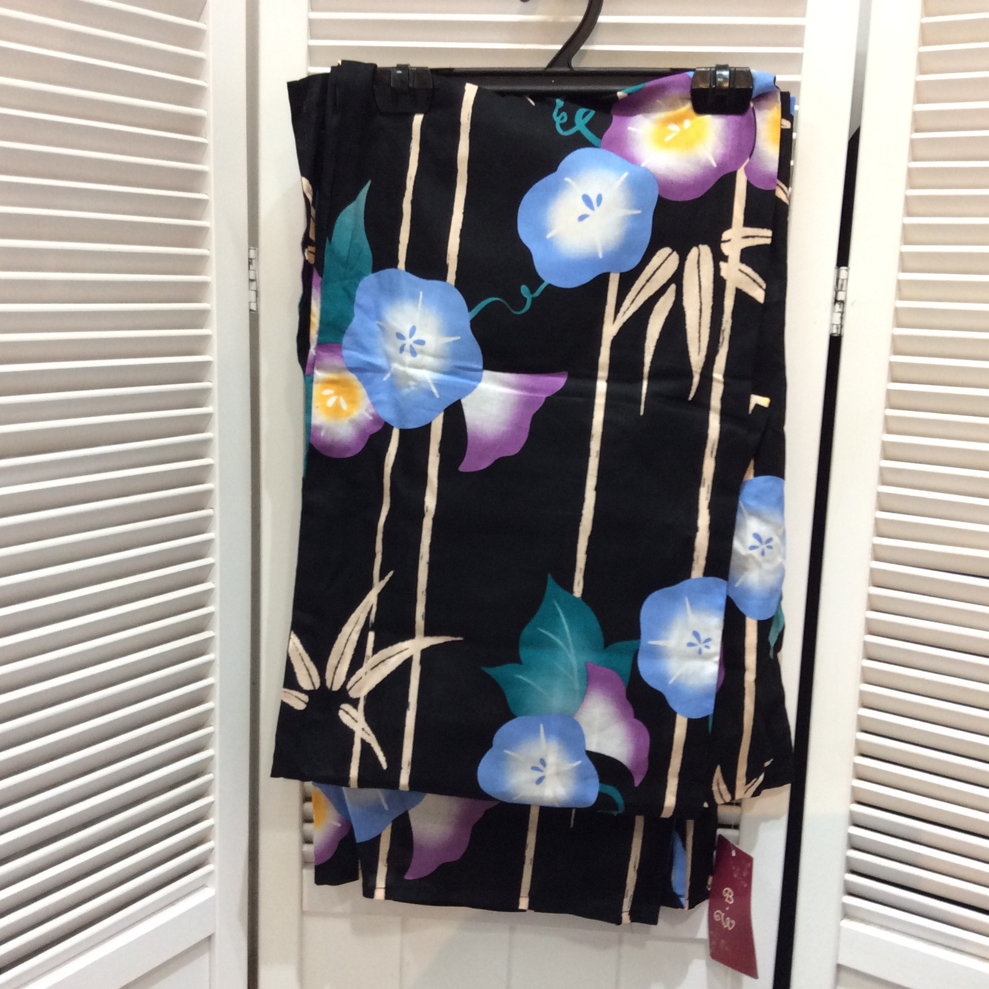 新品 浴衣 ブラック／アジサイ  No3