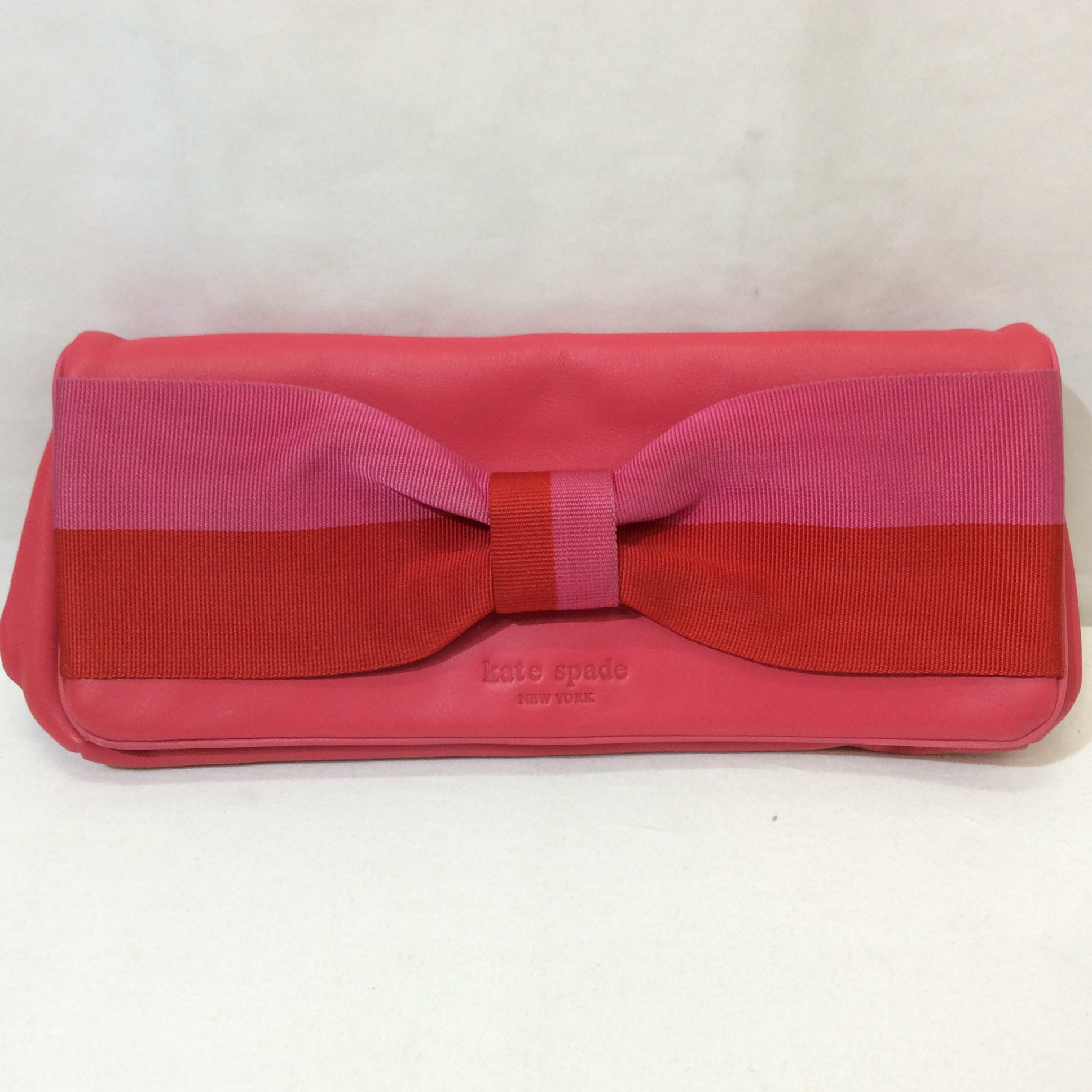 kate spade ケイトスペード レザー リボン クラッチバッグ ピンク