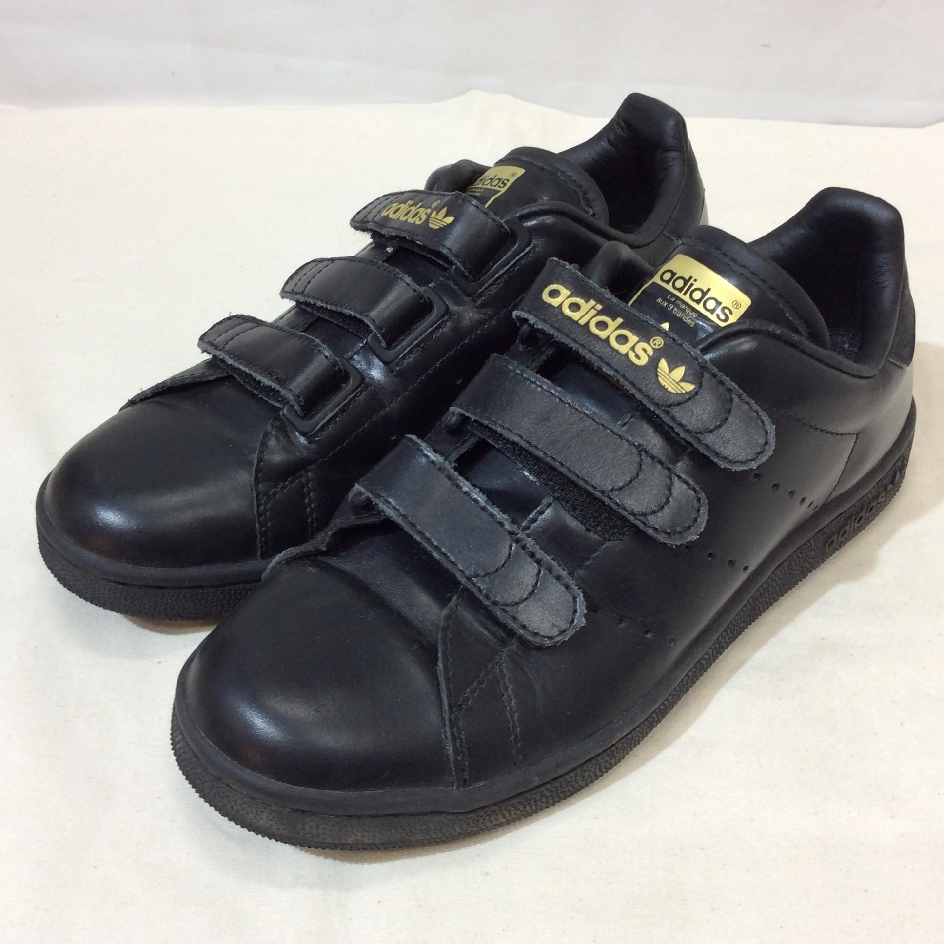 adidas アディダス スタンスミス レザースニーカー ベルクロ 23.5cm ブラック