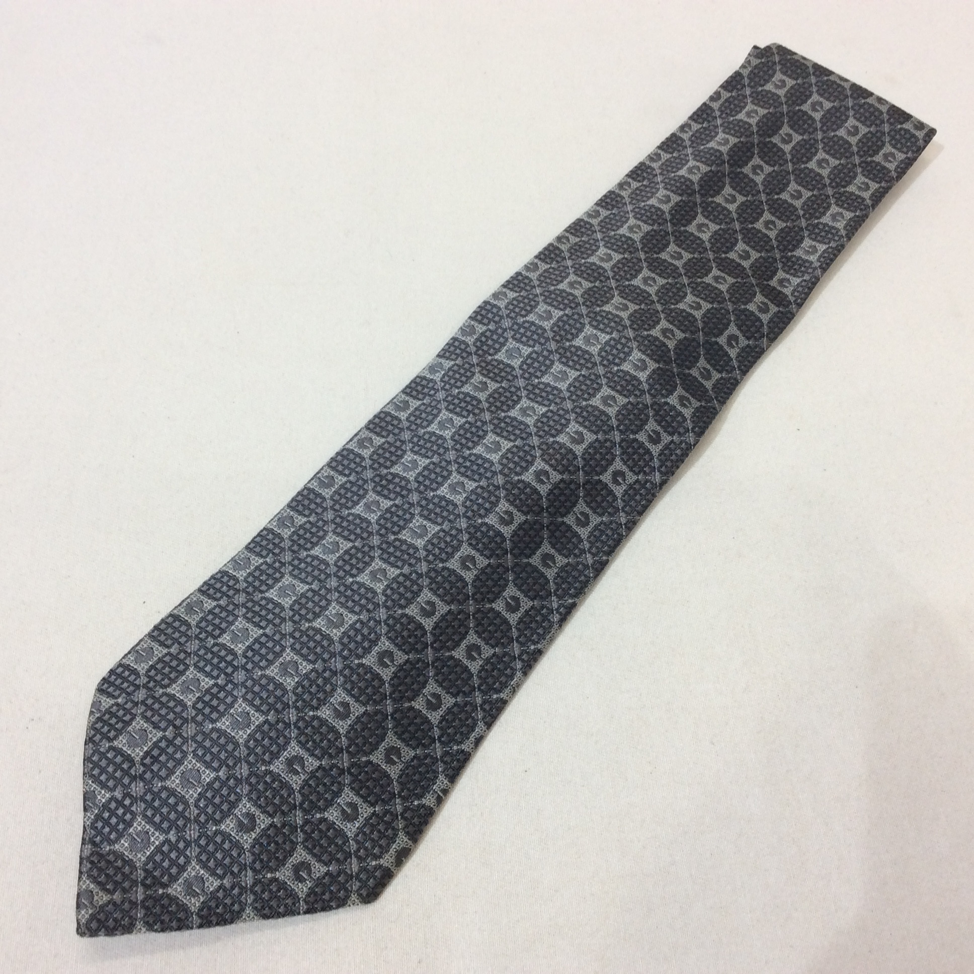 GUCCI グッチ シルクネクタイ グレー