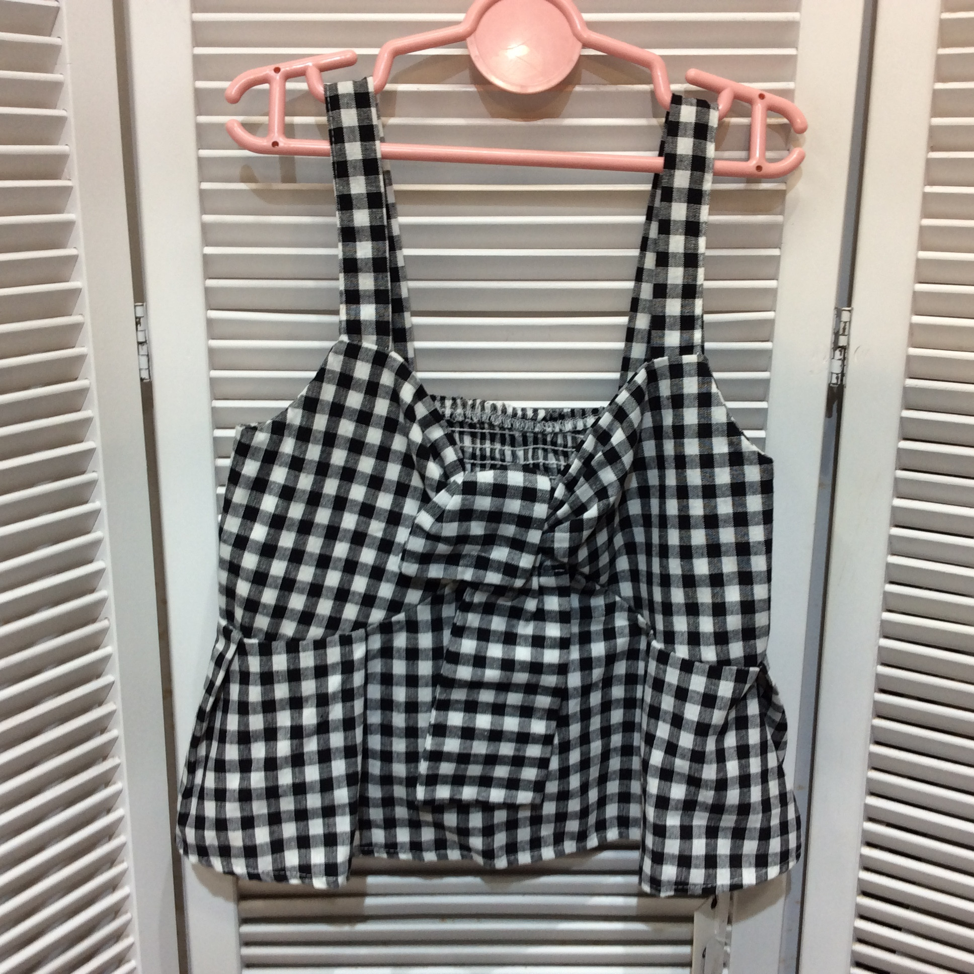 未使用☆GRL グレイル レディース キャミソール M 白黒チェック柄