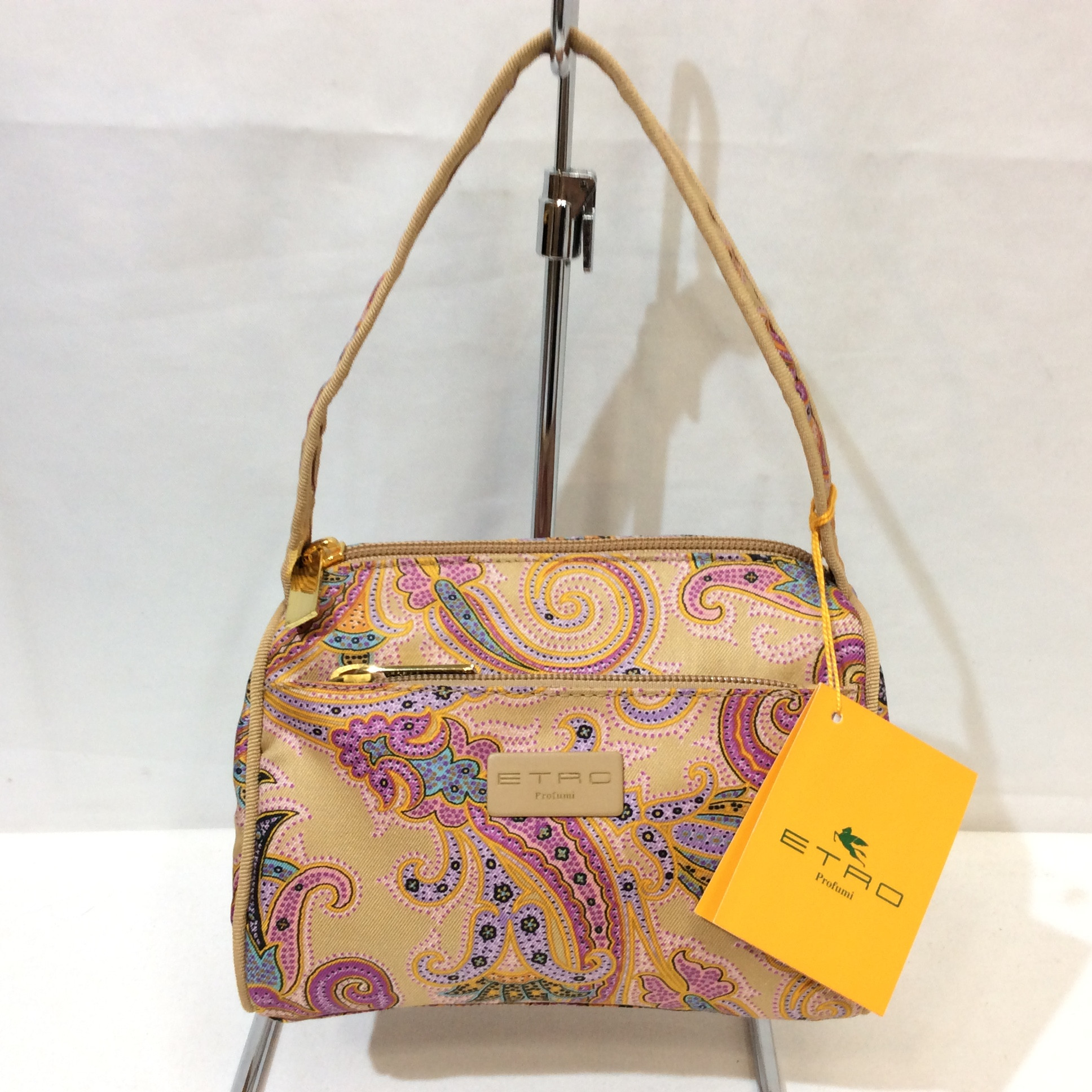 未使用☆ETRO エトロ ミニバッグ ポーチ ベージュ柄 ペイズリー