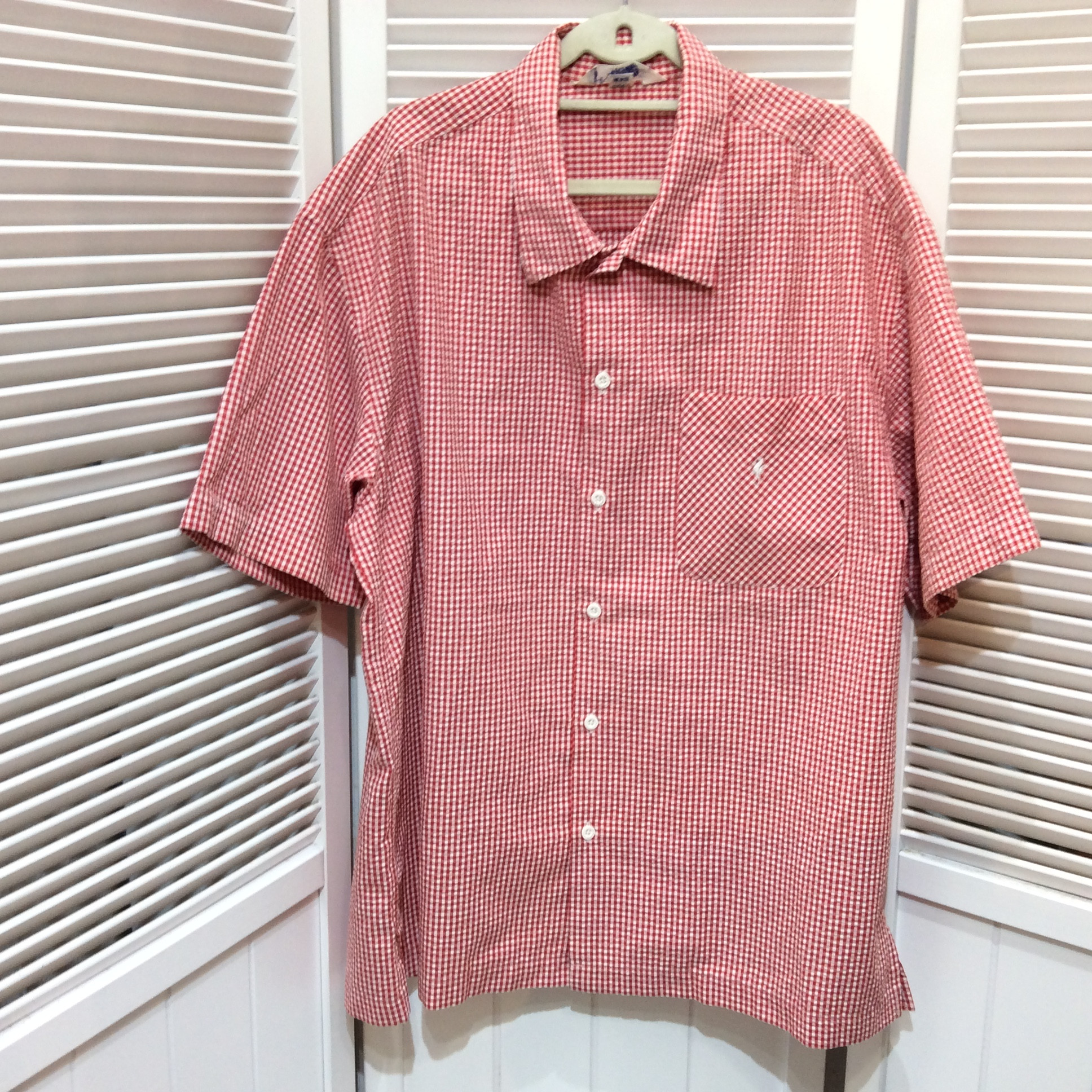 フクゾー メンズ 半袖シャツ  Lサイズ  チェック柄  美品