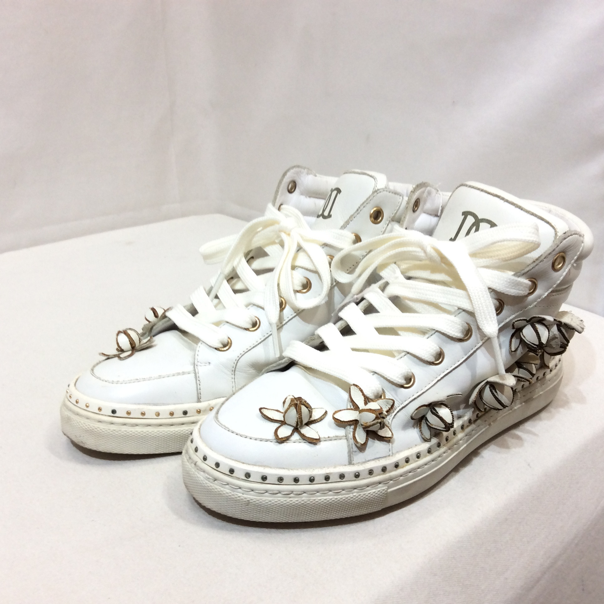 DSQUARED2 レザー ハイカットスニーカー 35.5(23cm相当) ホワイト
