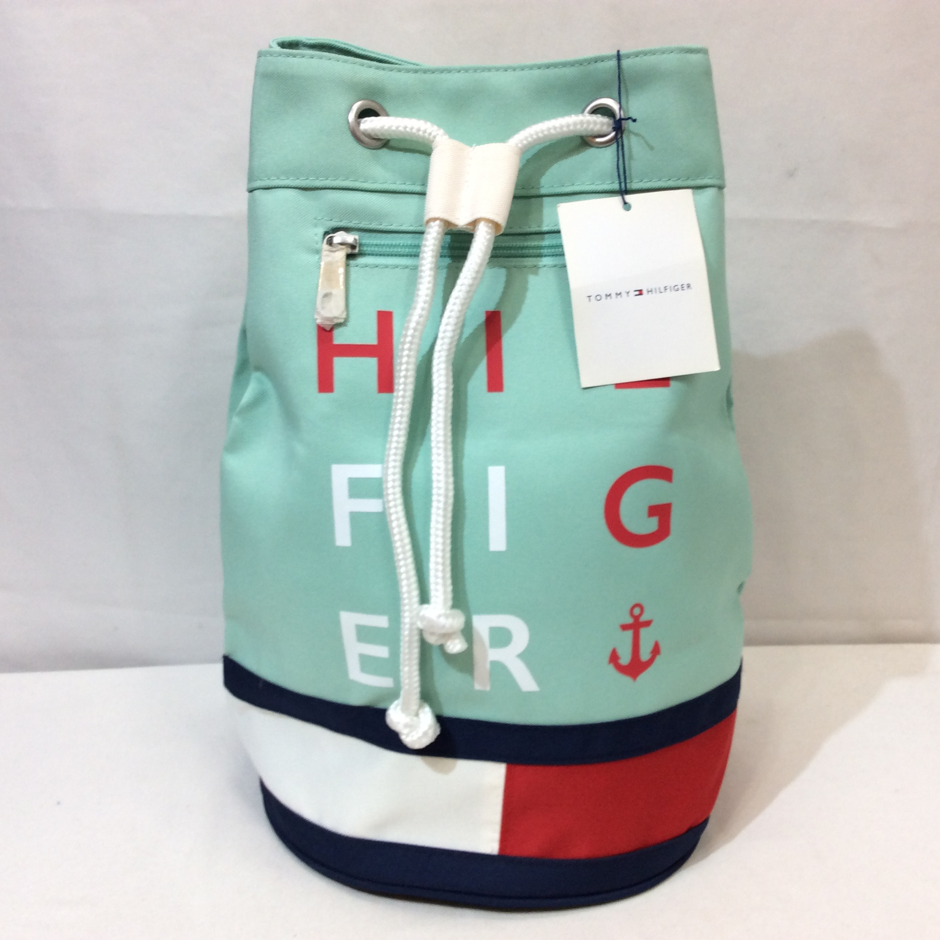 未使用☆TOMMY HILFIGER トミーヒルフィガー 巾着型バック ワンショルダー ミントグリーン