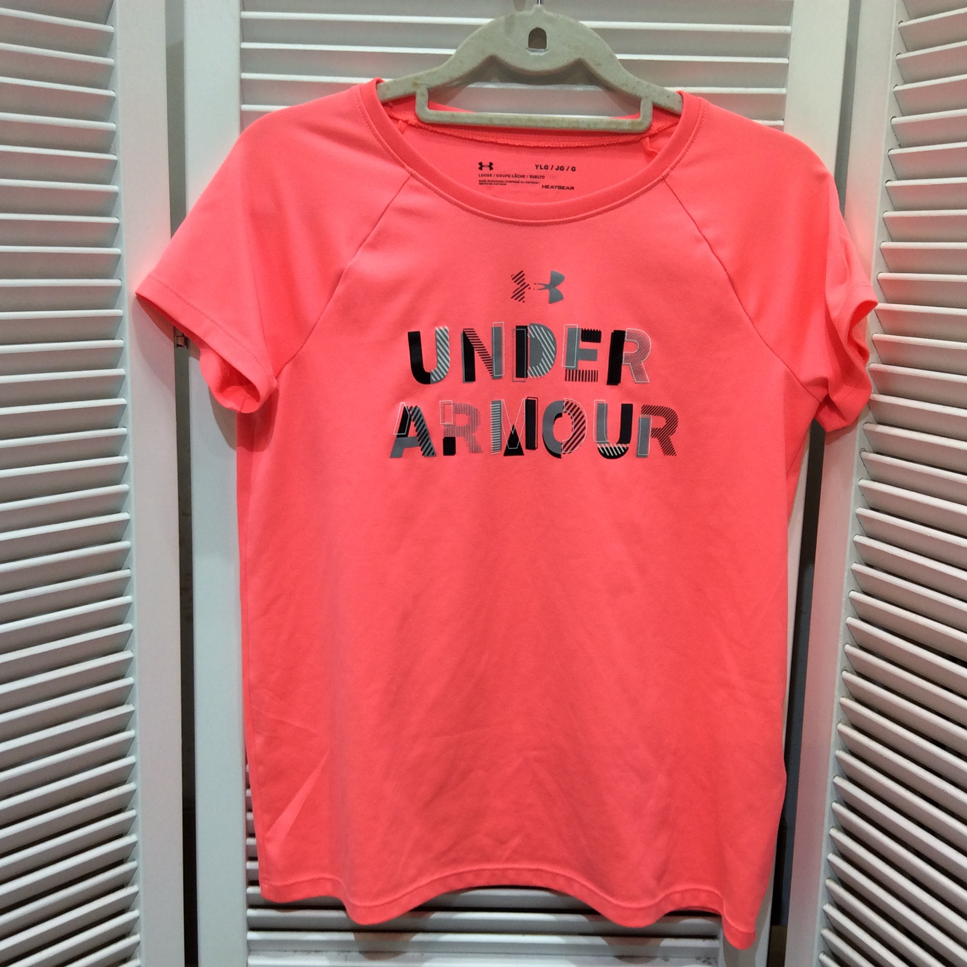 アンダーアーマー Tシャツ  蛍光オレンジ  サイズYLG