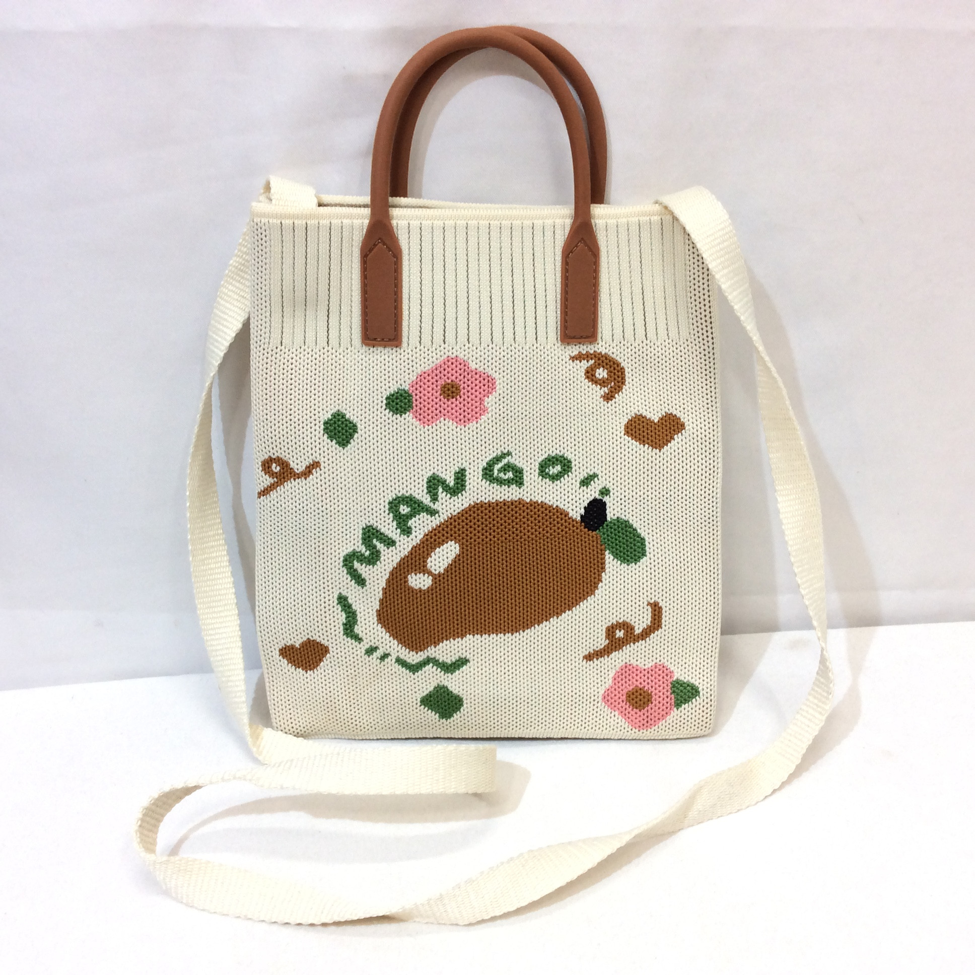 MANGO ショルダーバッグ アイボリー系