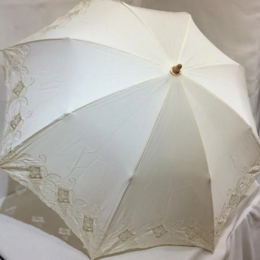 新品☆百貨店商材 折りたたみ日傘 アイボリー系 日本製