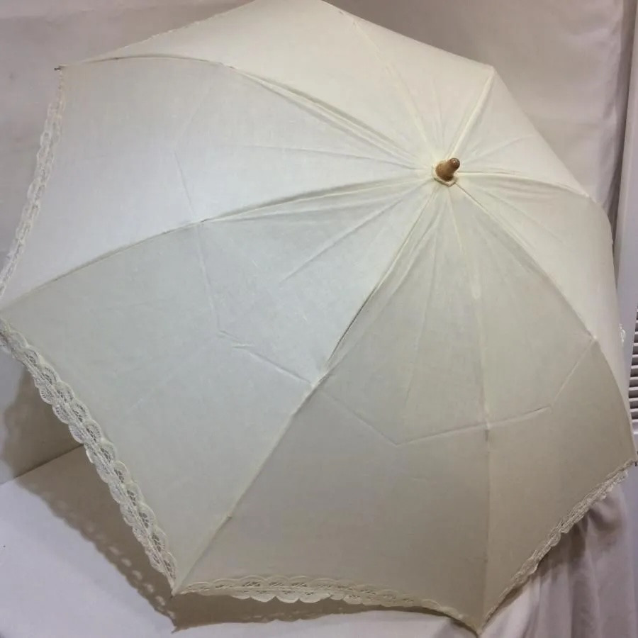 新品☆百貨店商材 折りたたみ日傘 アイボリー系 日本製