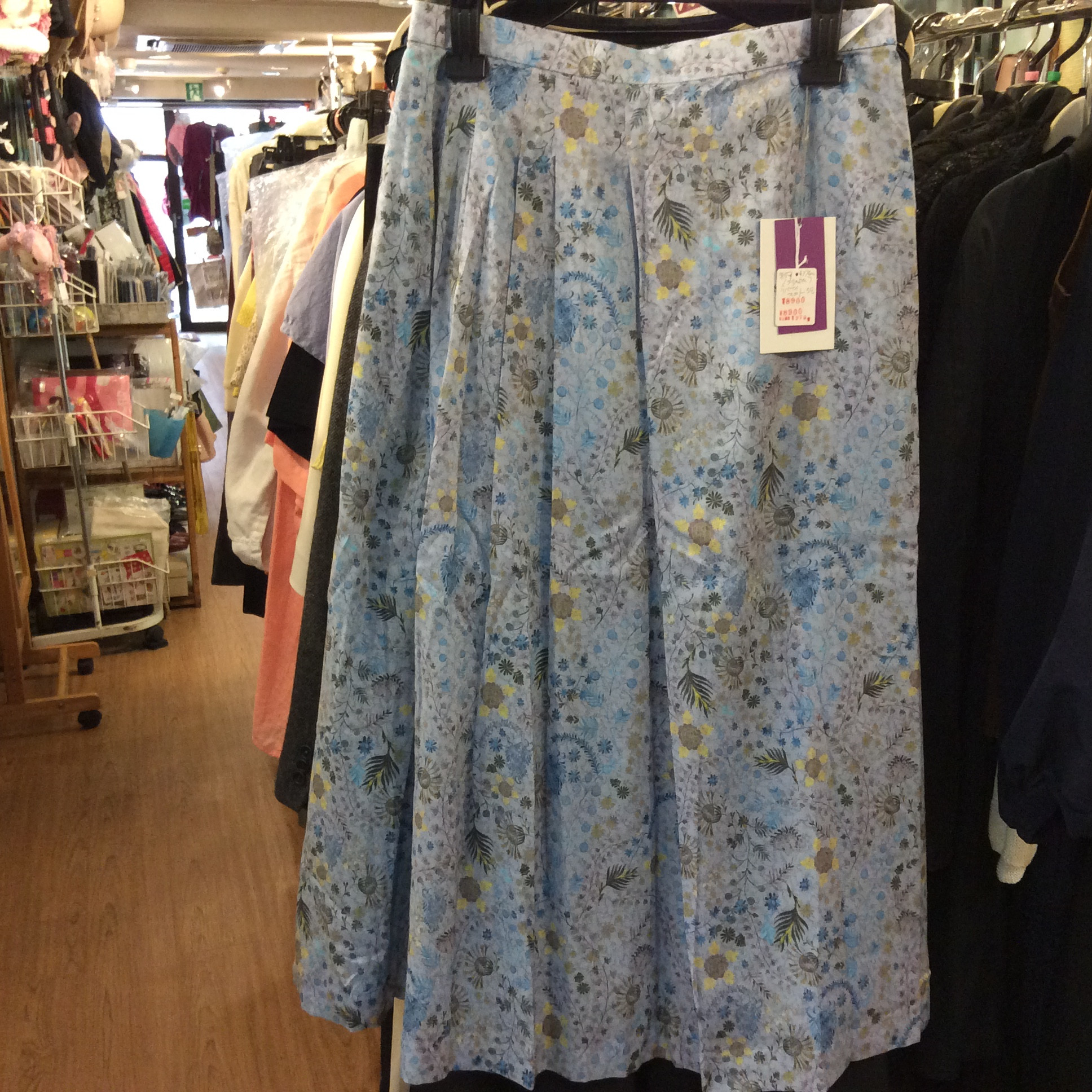 未使用 SCAPA×LIRERTY スカート サイズ38   水色花柄