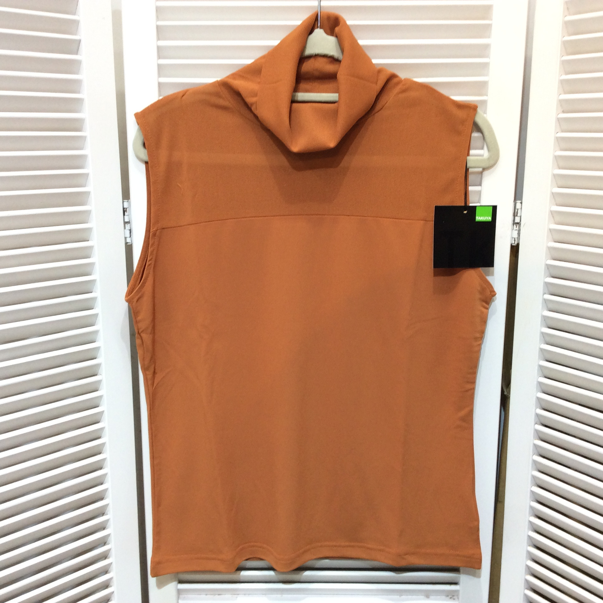 新品☆タートルノースリーブカットソー M ブラウン系