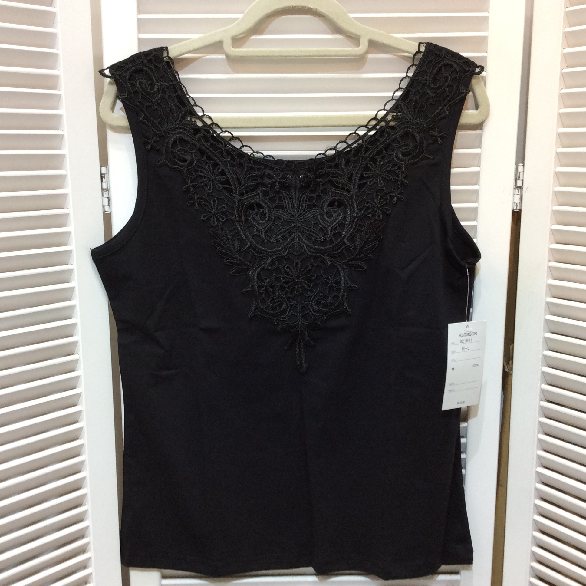 新品☆レースタンクトップ M~L ブラック