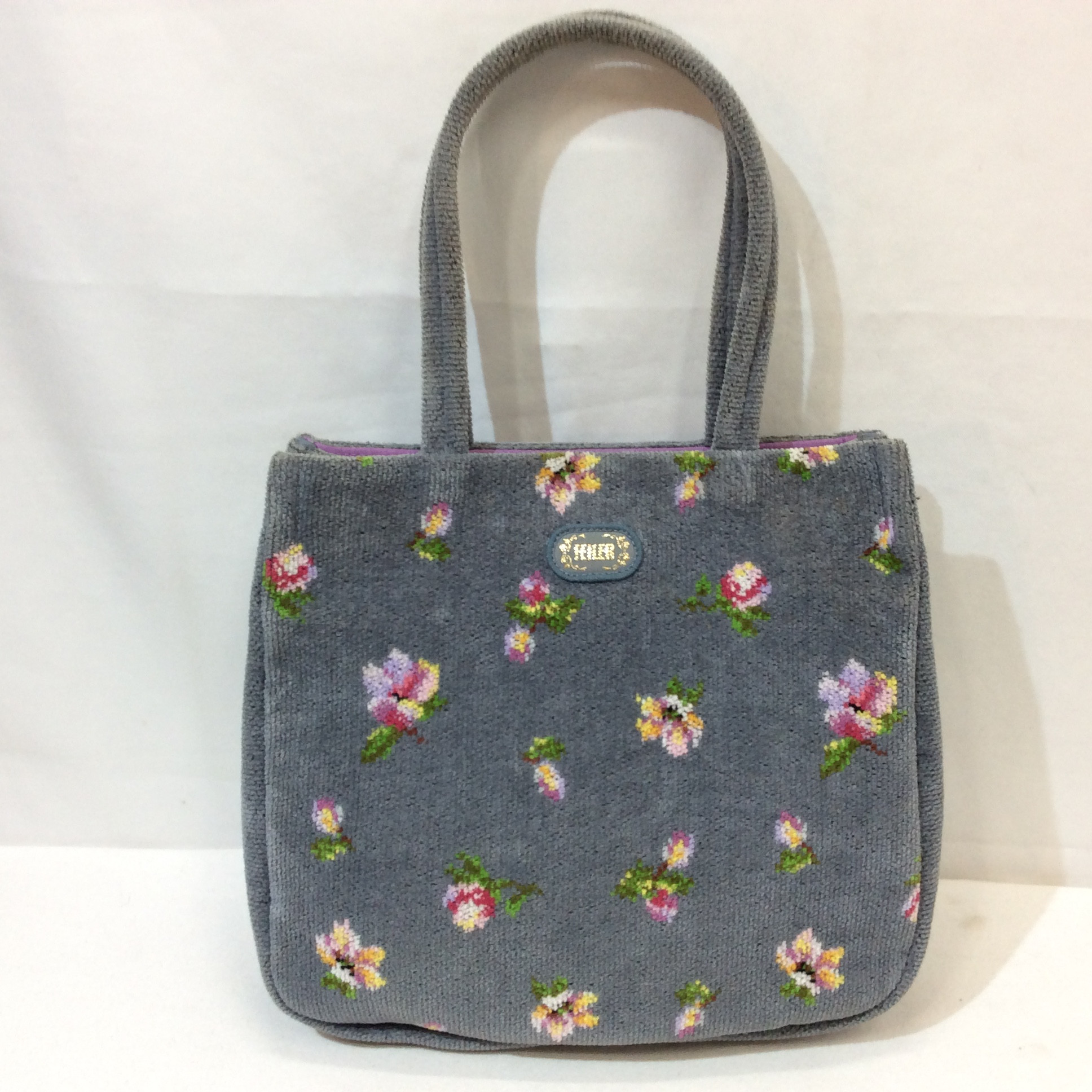FEILER フェイラー トートバッグ ビニール グレー×花柄