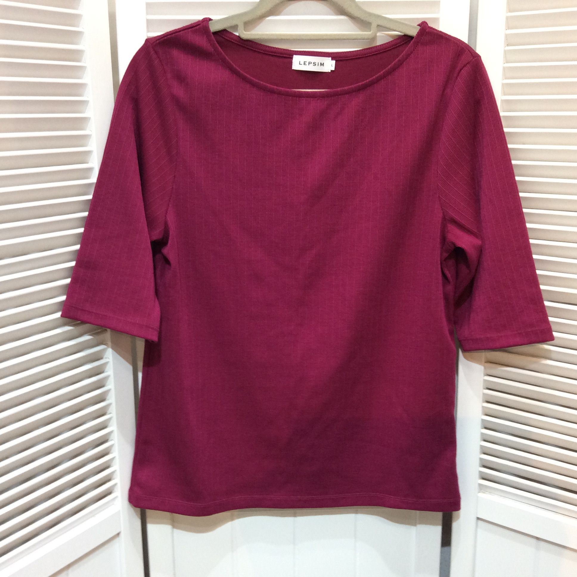 LEPSIM カットソー  Lサイズ  ダークピンクパープル  美品