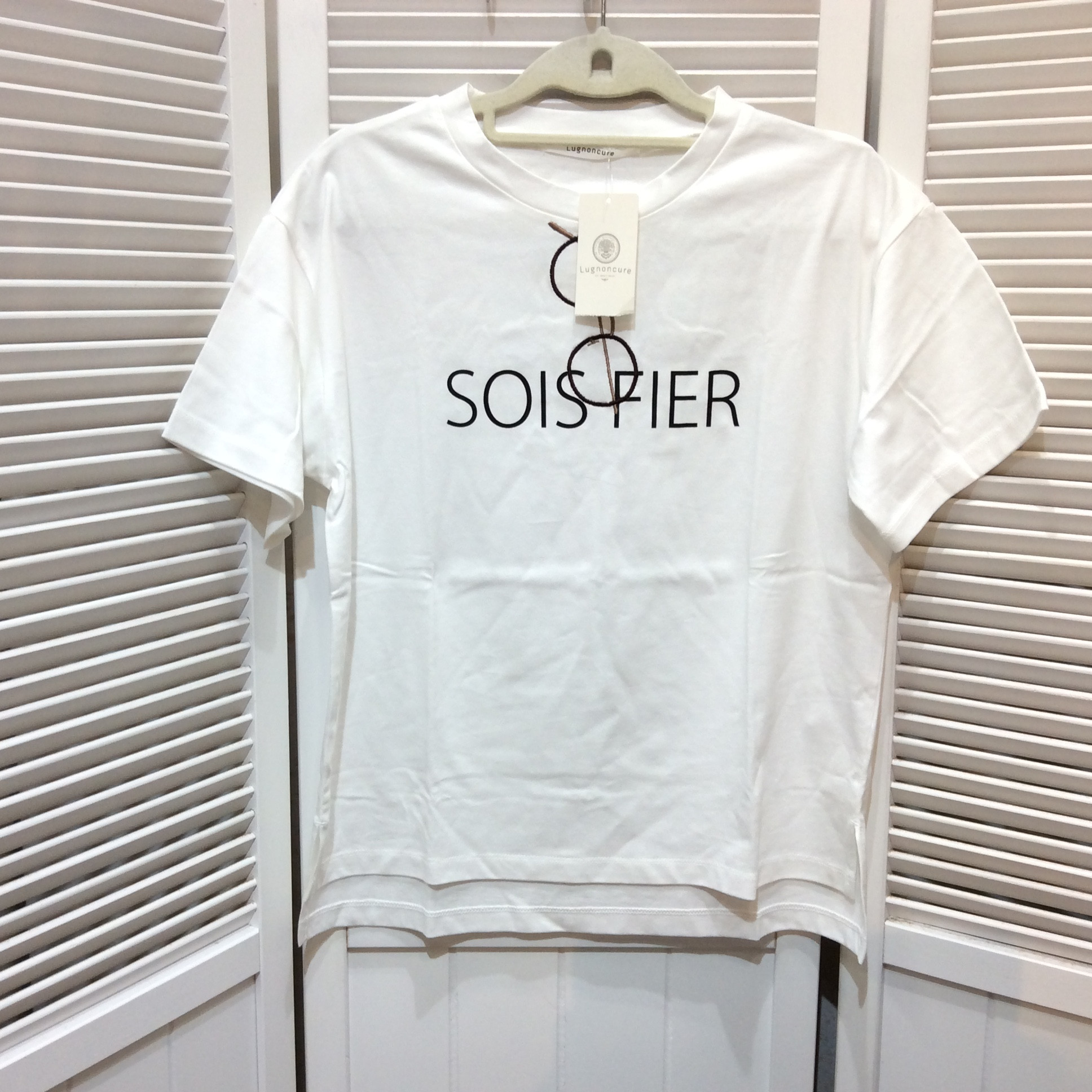 未使用 Tシャツ  フリーサイズ   ホワイト／メガネ刺繍