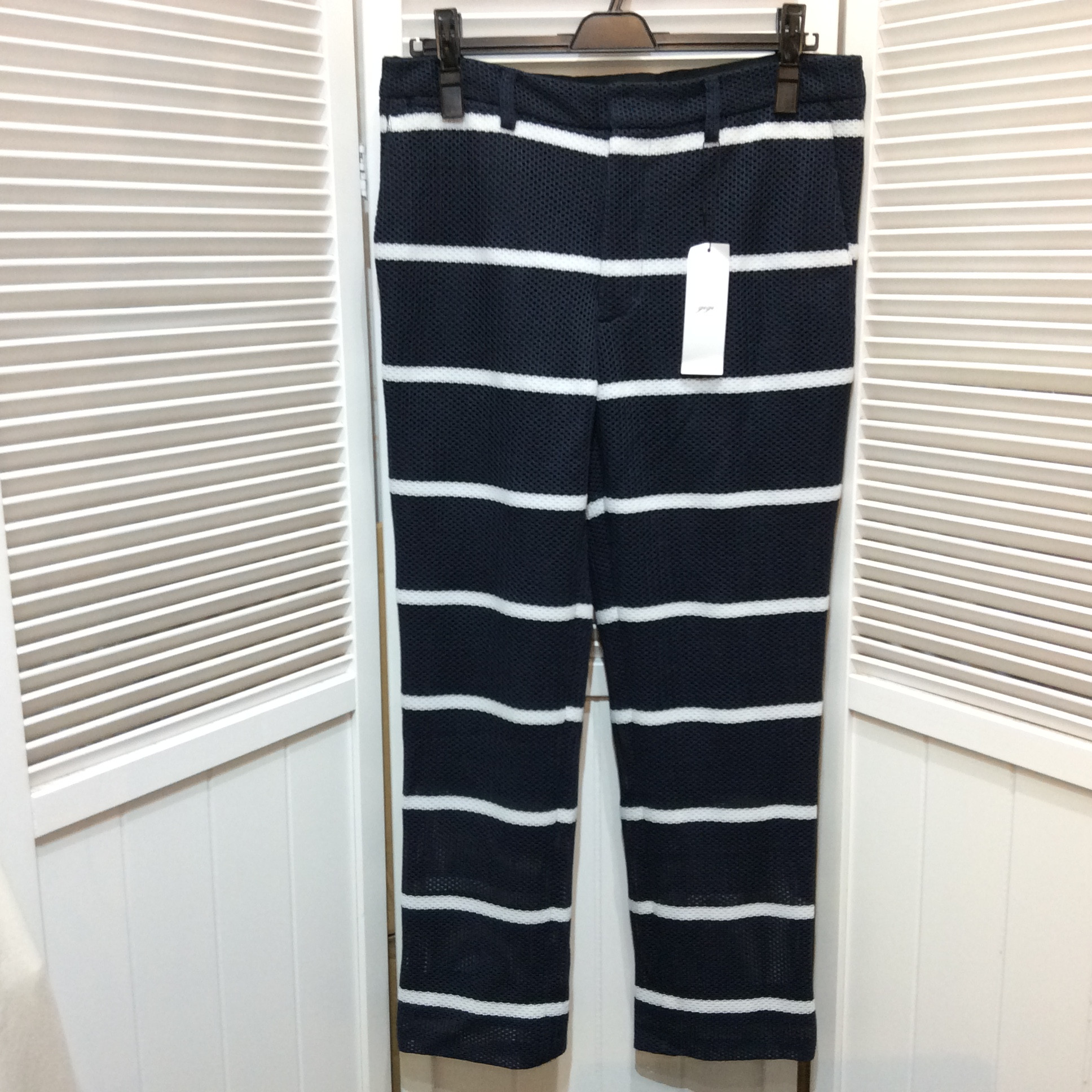 新品 ニットパンツ  ゆったりMサイズ  ネイビー／ボーダー
