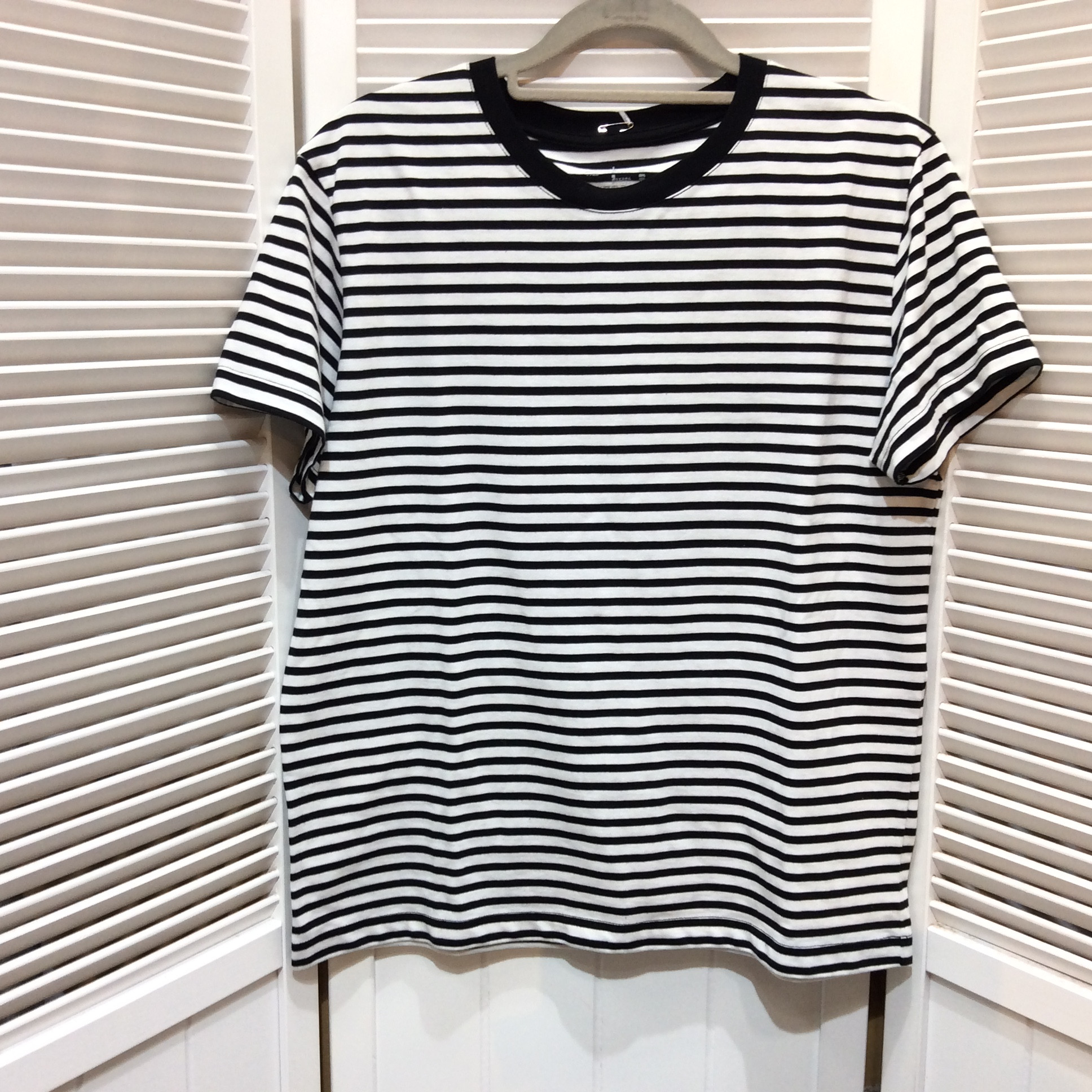 未使用 無印良品 Tシャツ  Lサイズ  ブラックボーダー