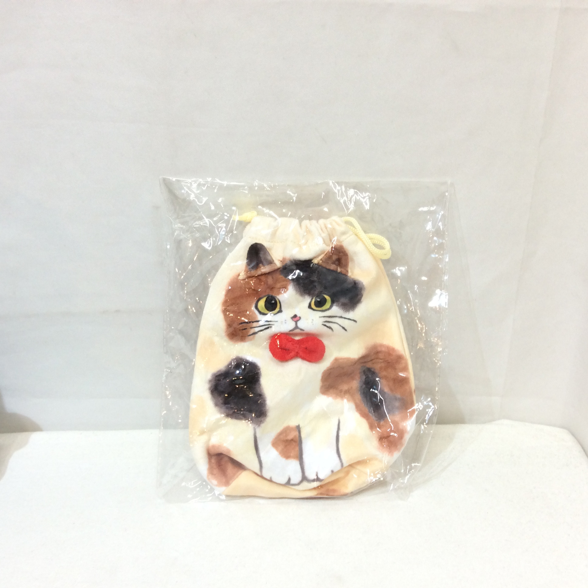 新品 おすわりネコ巾着