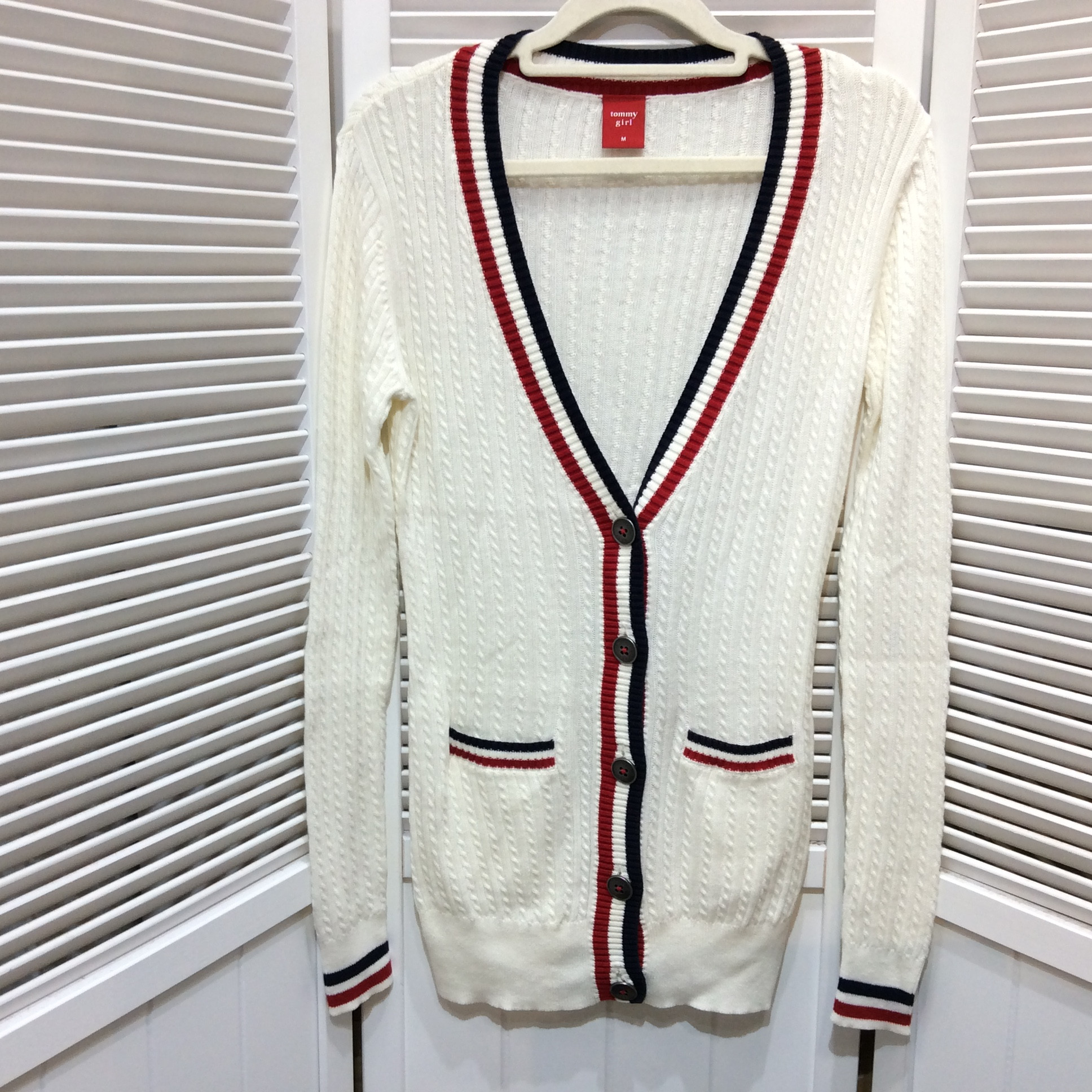 TOMMY girl カーディガン Mサイズ  ホワイト  美品