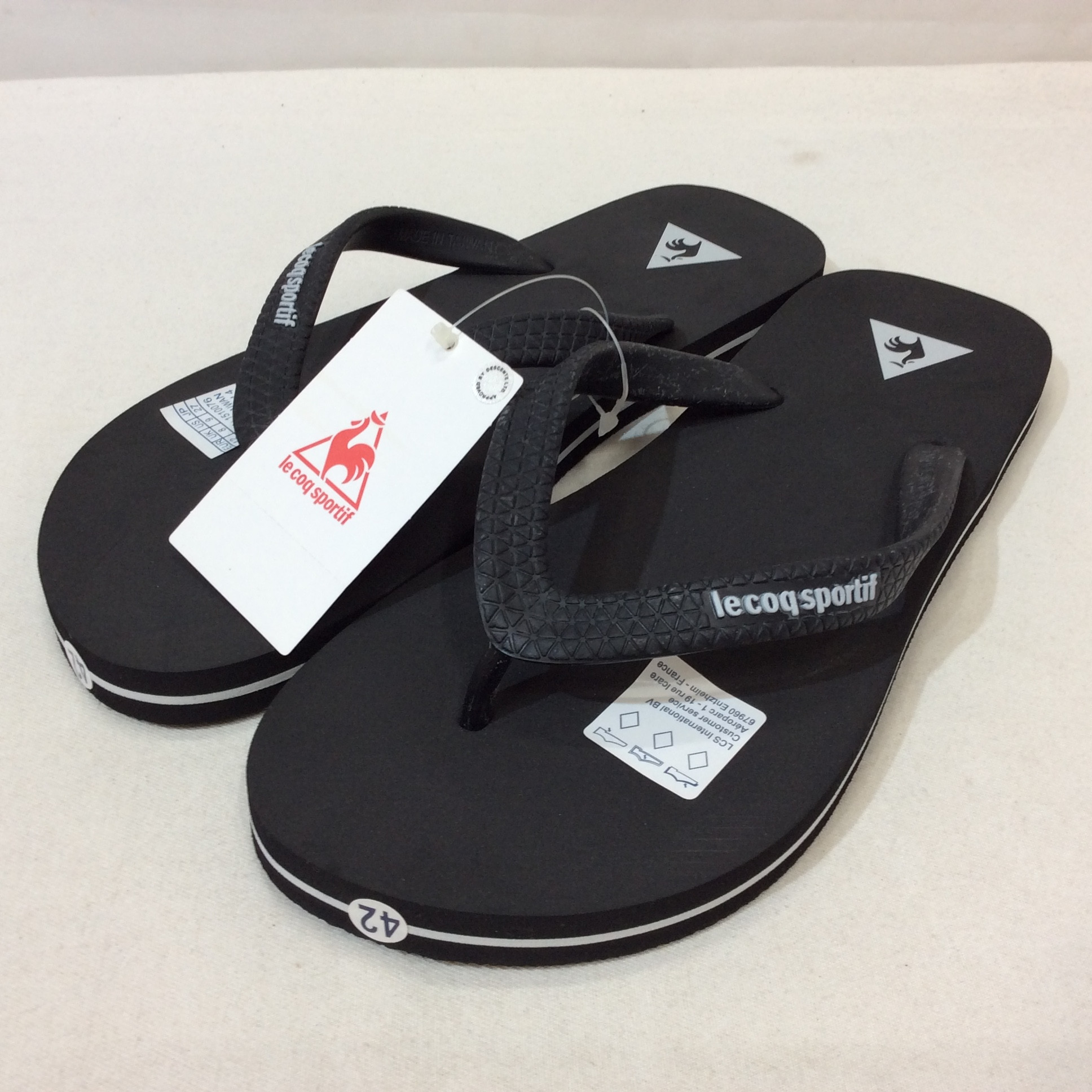 未使用☆le coq sportif ルコックスポルティフ ビーチサンダル サントシャ モノクローム 27cm ブラック