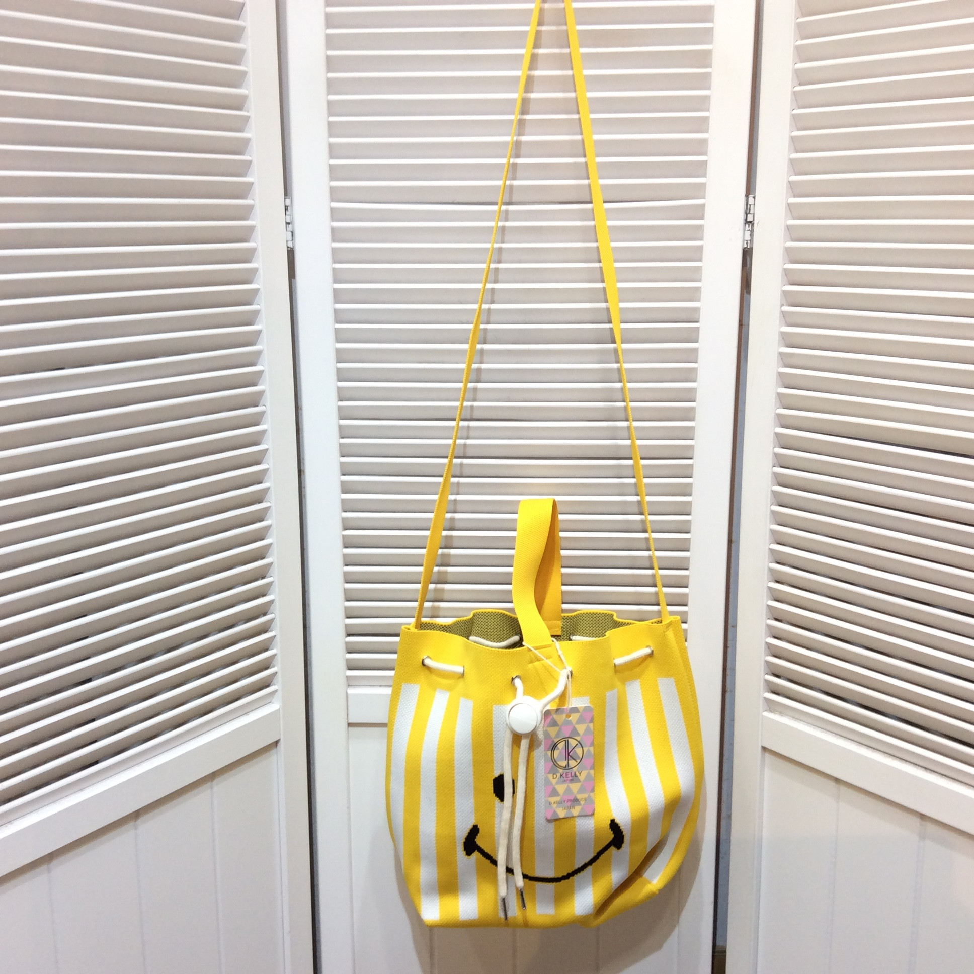 新品 D.KELLY ニコちゃん  2WAYニットバッグ  イエロー