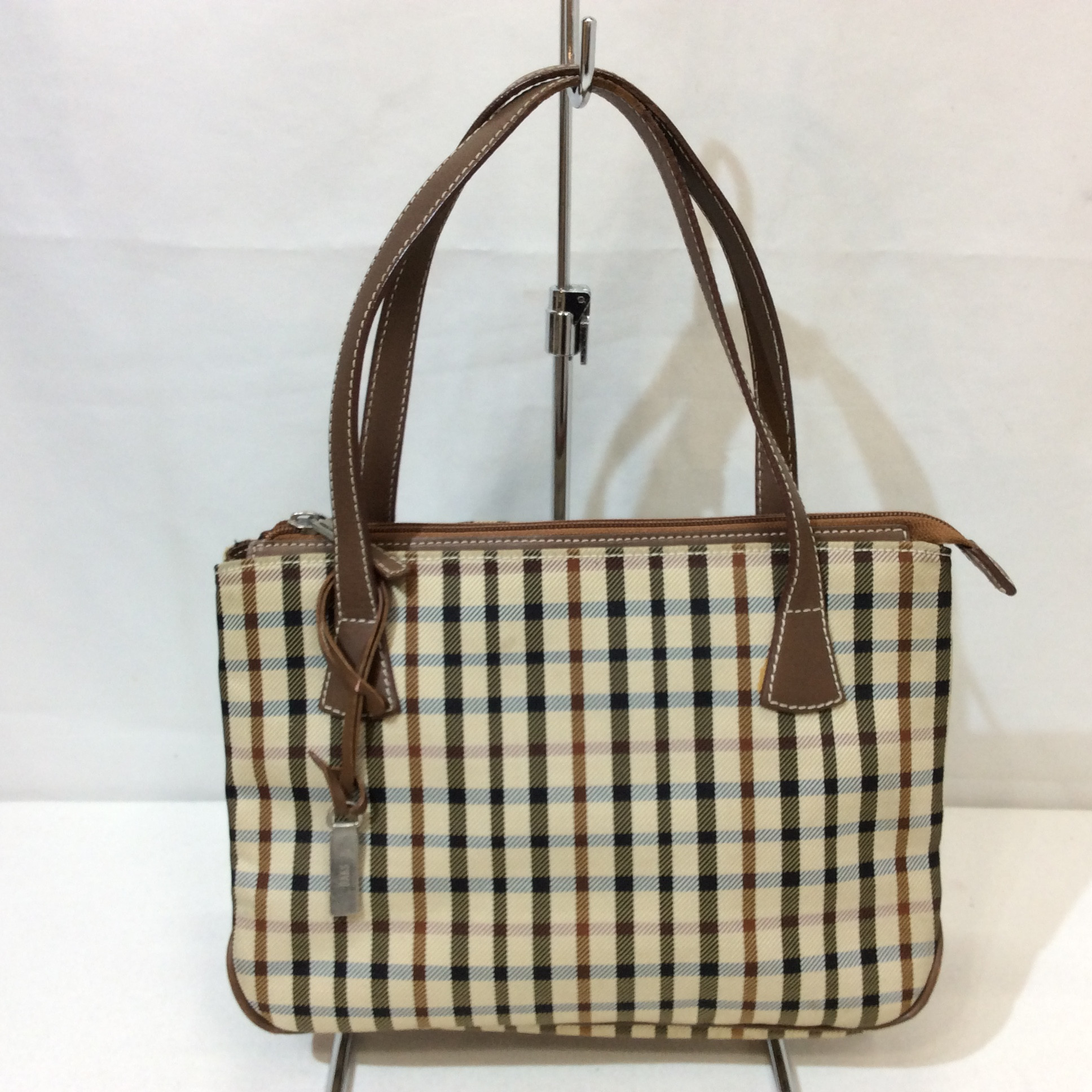 DAKS ハンドバッグ ベージュチェック柄