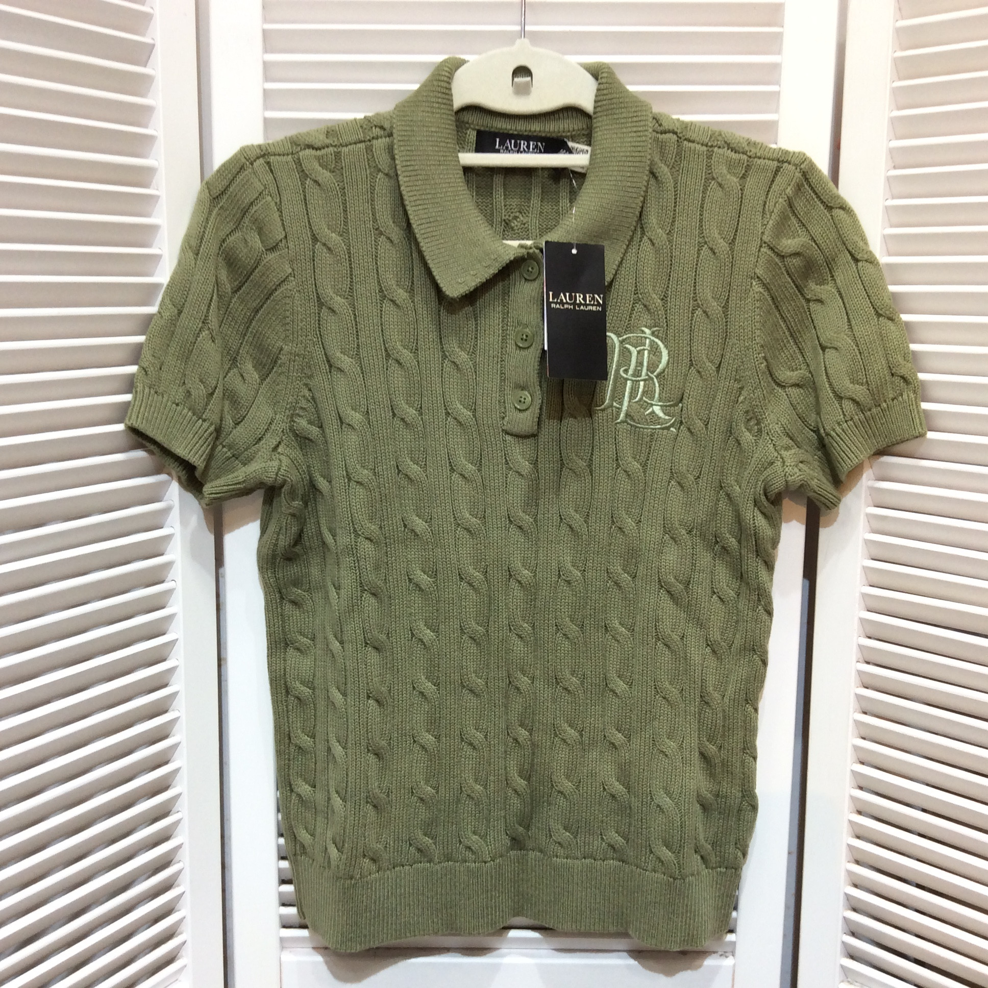 新品 ローレン／ラルフローレン  半袖セーター  サイズS カーキ