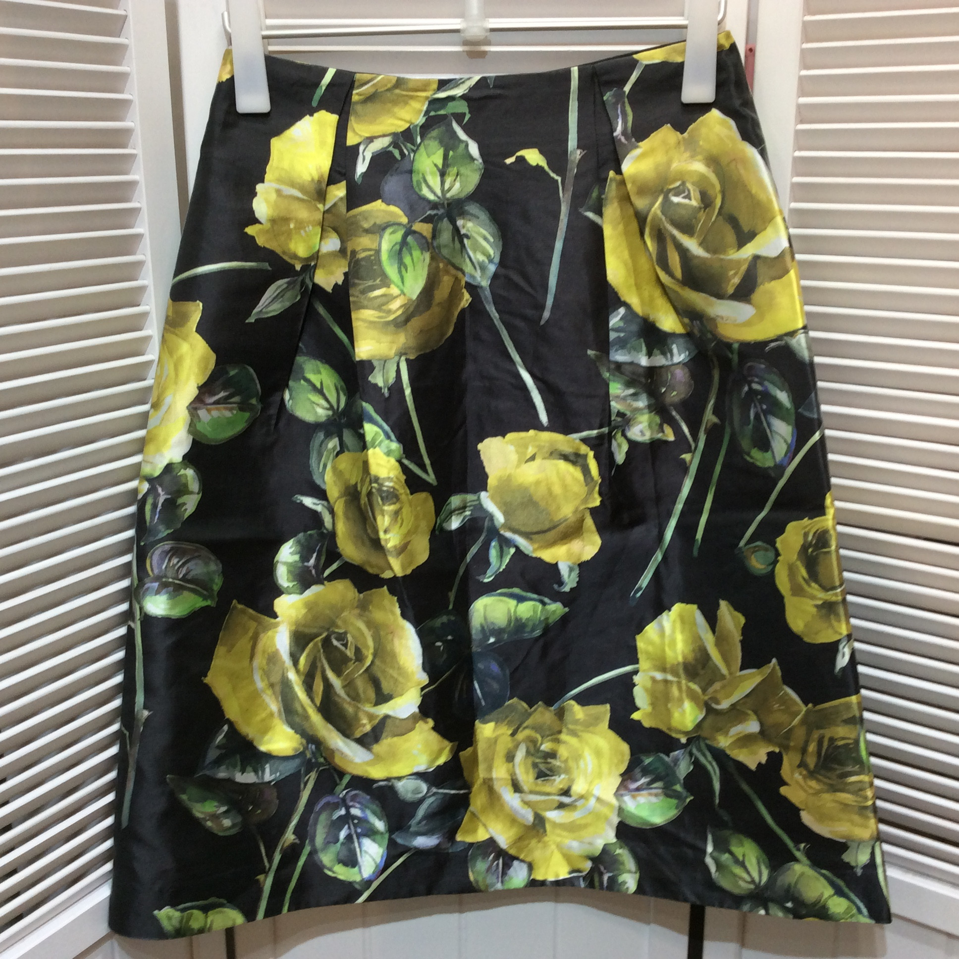 DAMA collection ダーマコレクション シルク混スカート W64 M グレー×花柄