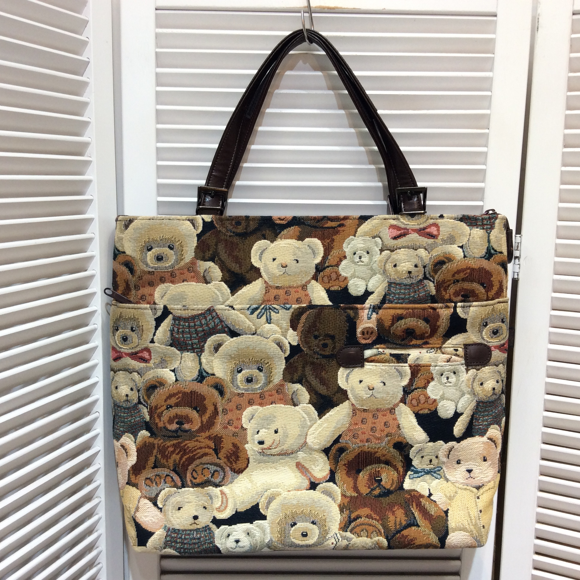 ヤマト屋 RaviRavi ラビラビ トートバッグ ゴブラン織り／テディベア柄  美品