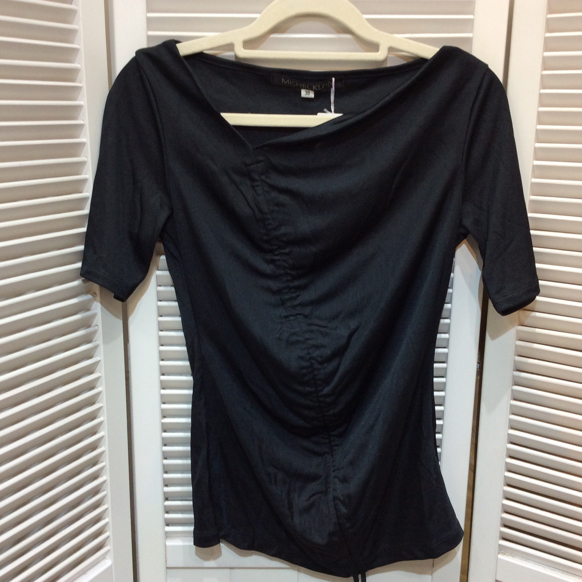 MICHEL KLEIN ミッシェルクラン 半袖カットソー 38 ブラック