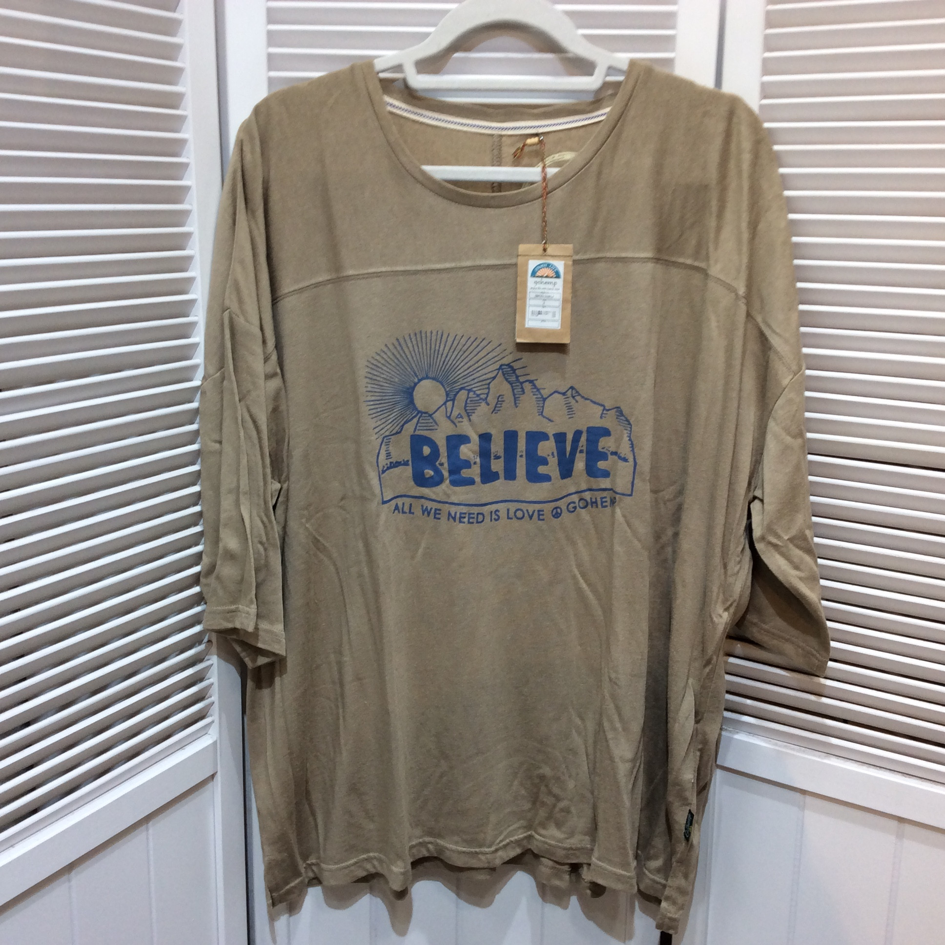 未使用☆gohemp ビッグシルエットＴシャツ 2 ベージュ