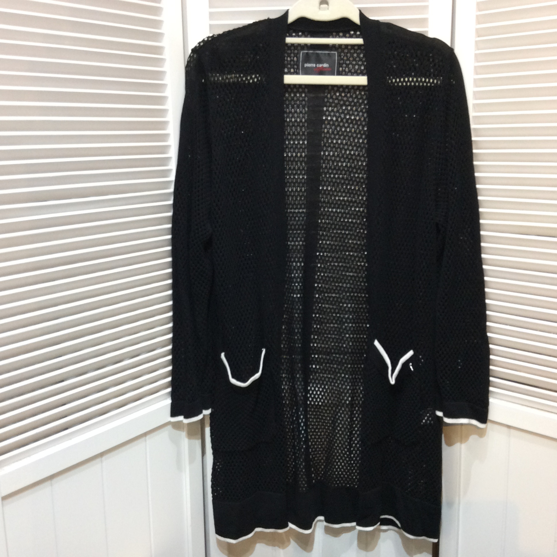 ピエールカルダン メッシュカーディガン Lサイズ 黒  美品