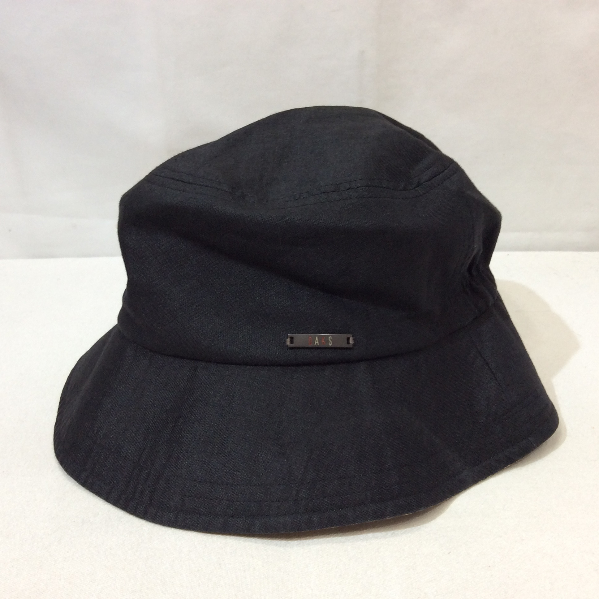 DAKS ダックス 麻 帽子 57cm ブラック