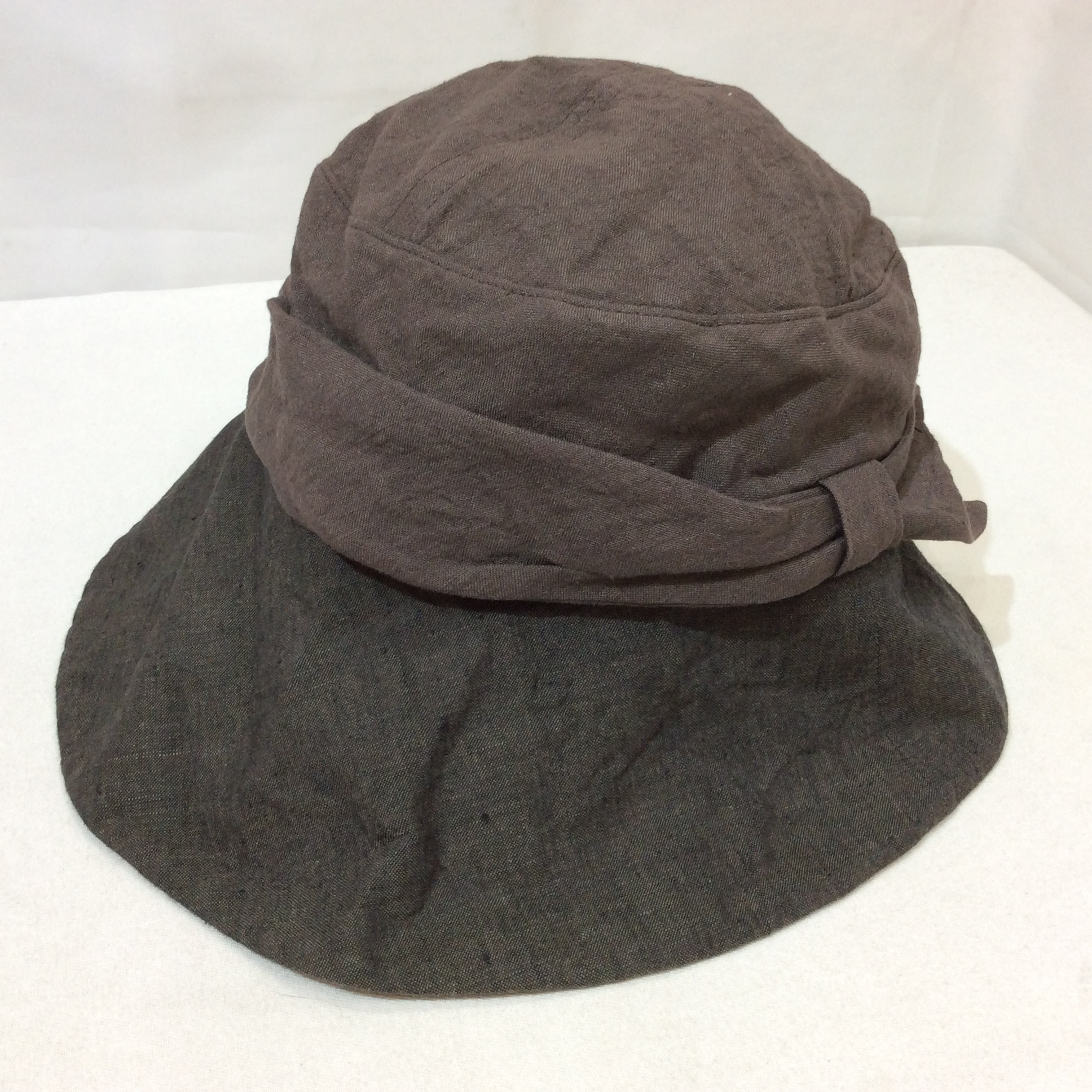 Borsalino ボルサリーノ 麻帽子 M~L ブラウン系×グレー系 オーロラ
