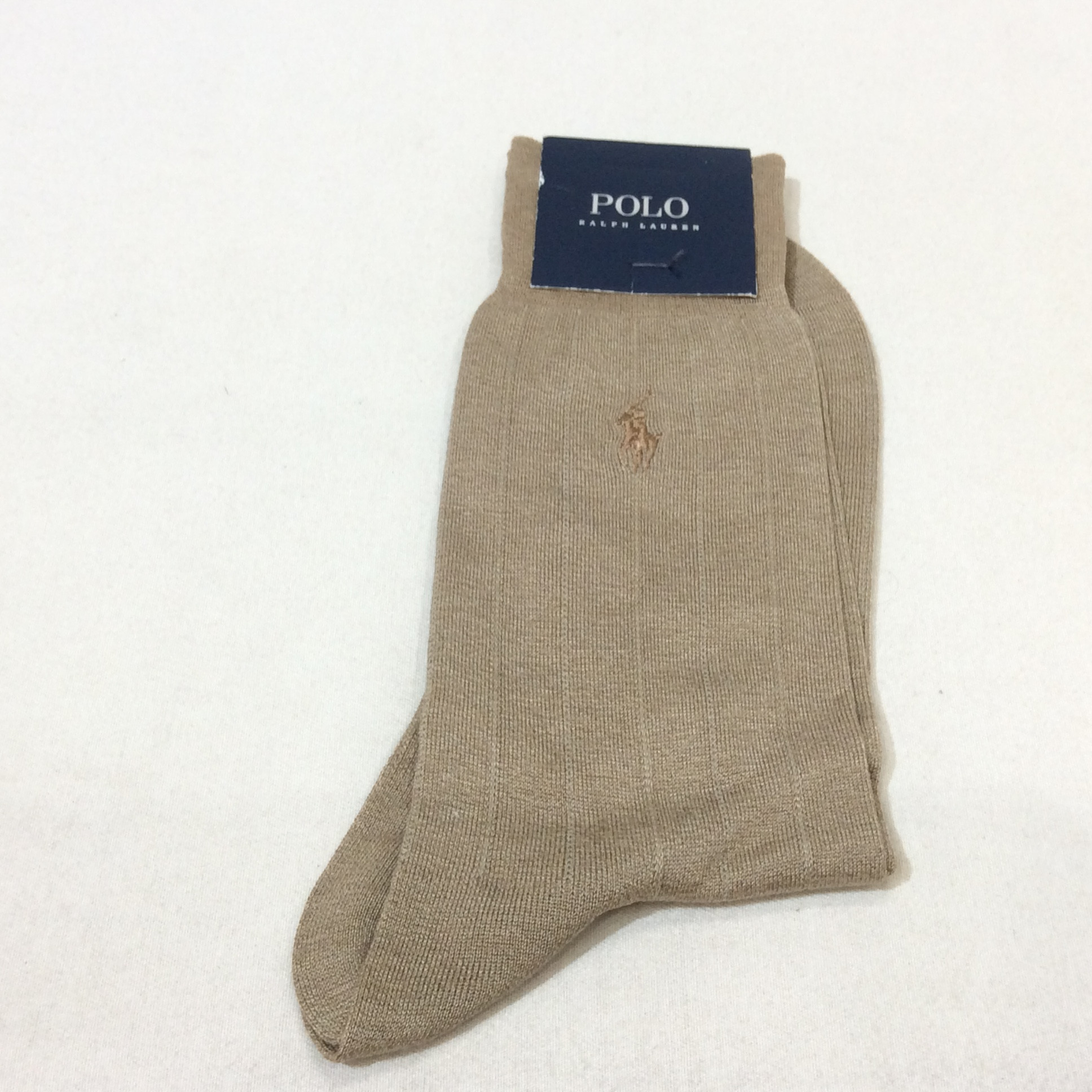 新品 ポロラルフローレン メンズソックス  ベージュ  