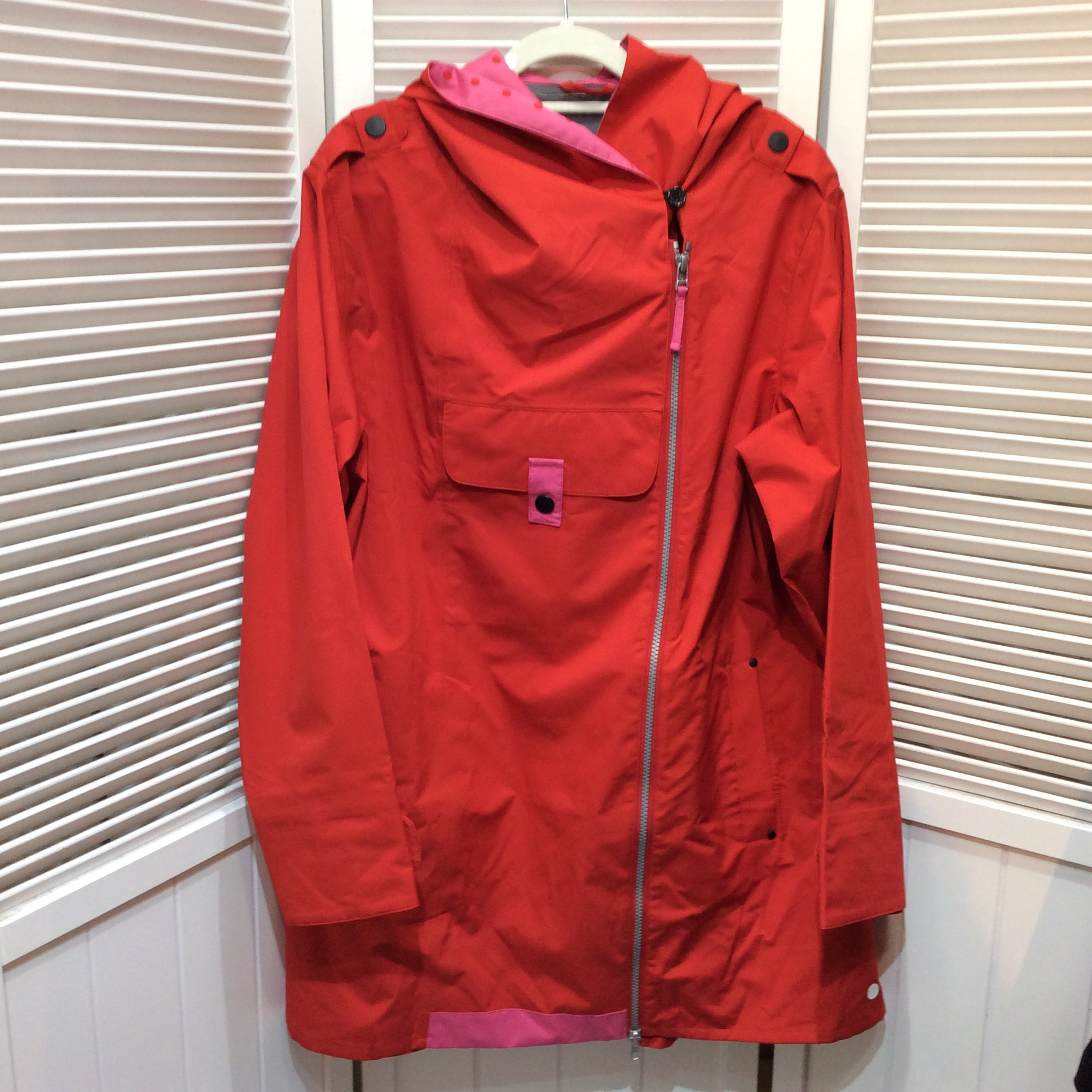 blaest by lilleboeレインコート M レッド ピンク ドット柄