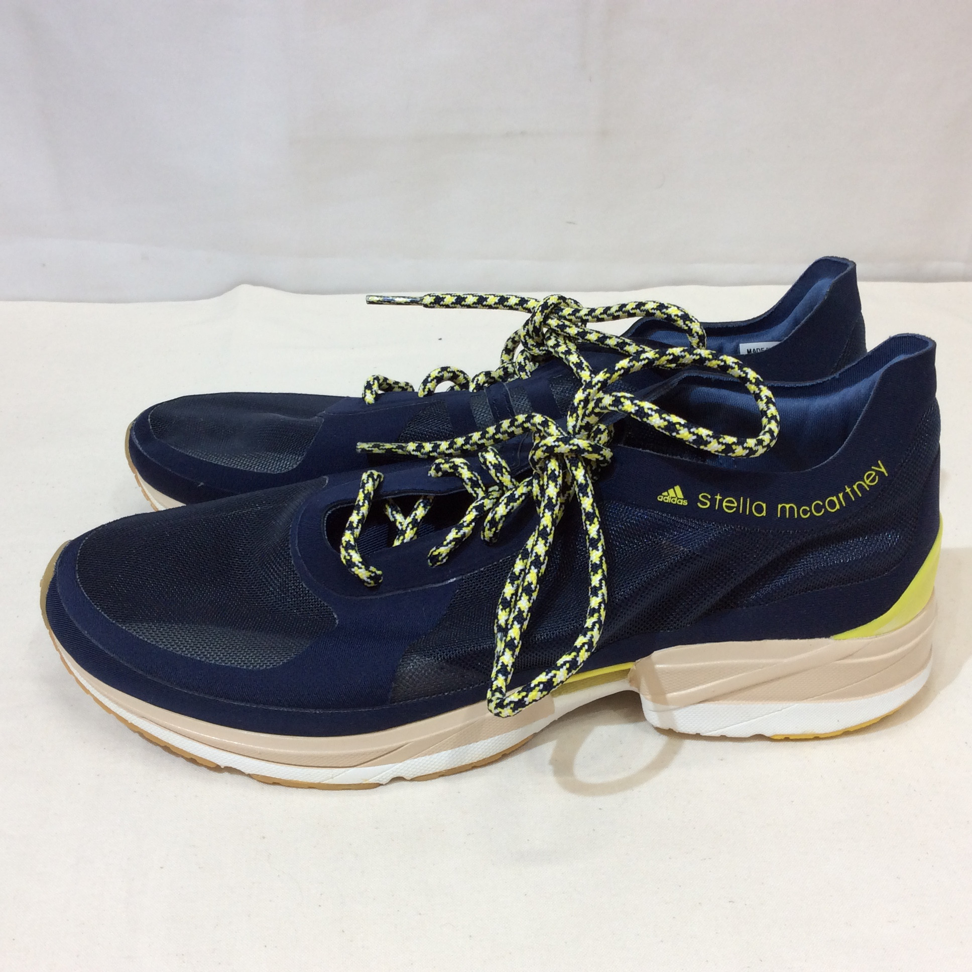 未使用☆adidas by stella mccartney アディダス バイ ステラマッカートニー ランニングシューズ 25cm ネイビー メッシュ