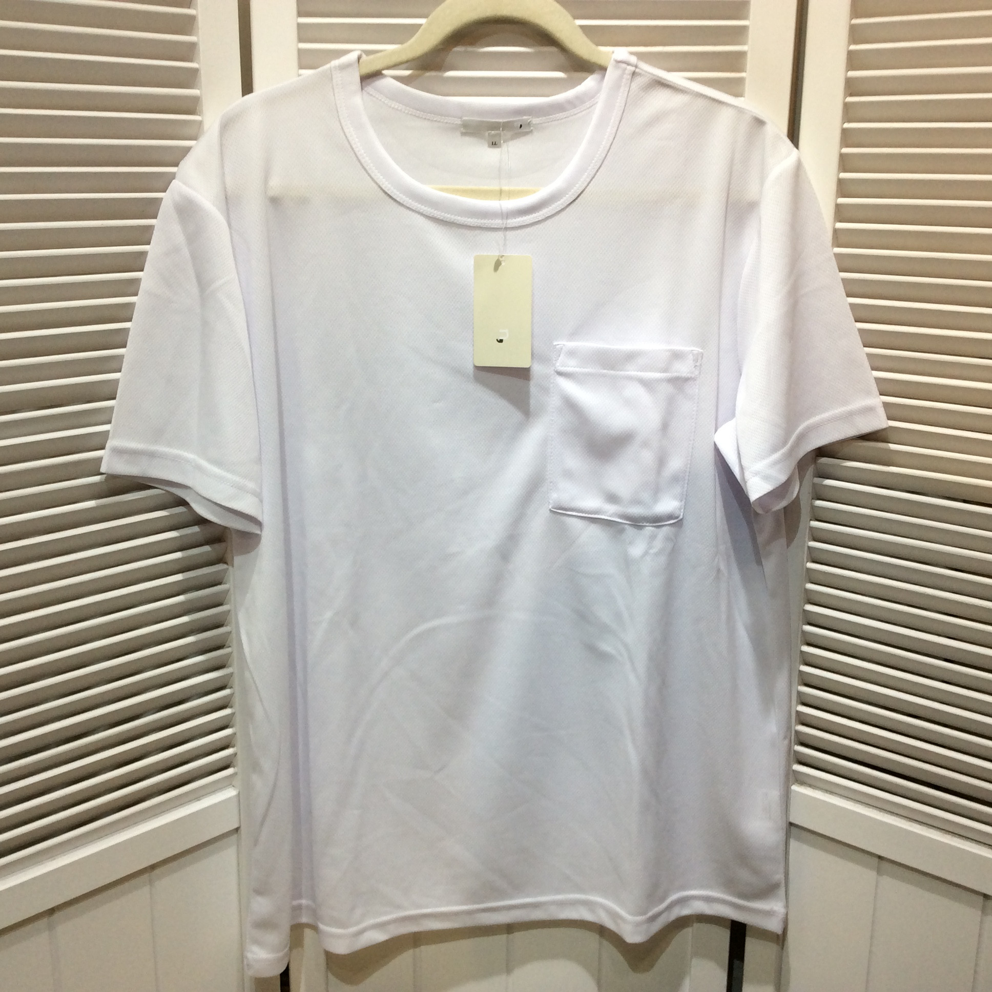 未使用☆ニッセン メンズ メッシュ素材 Tシャツ LL ホワイト