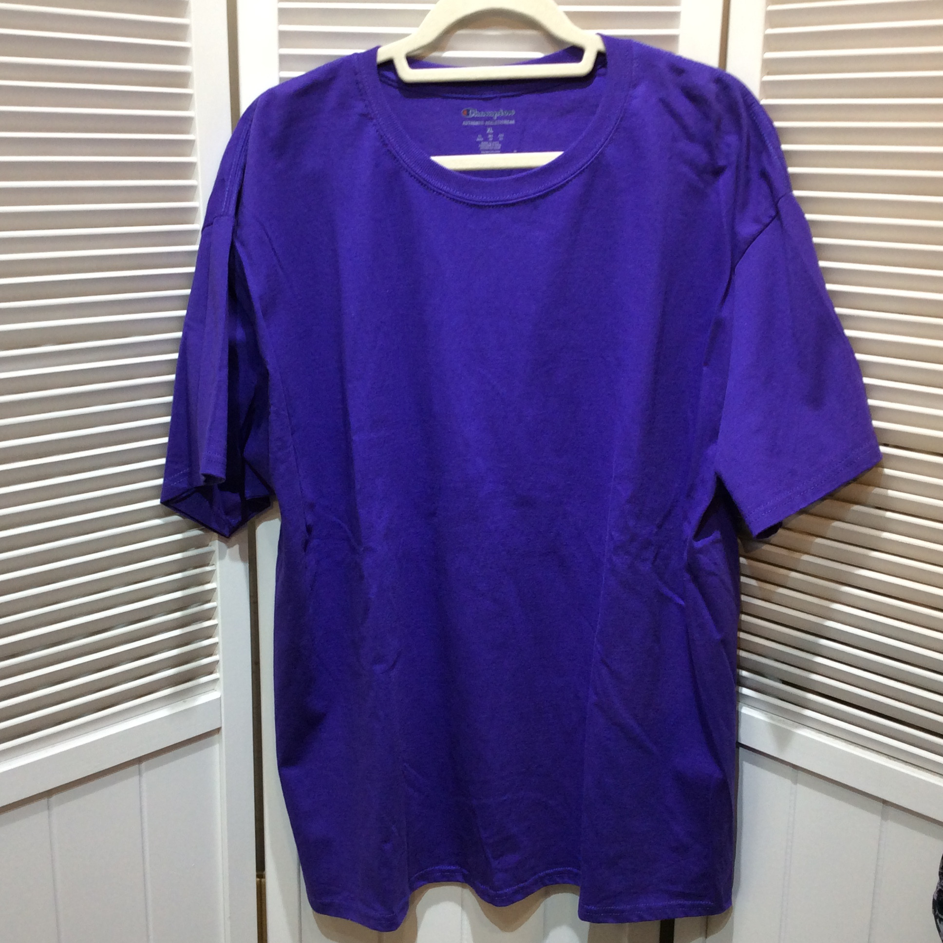 未使用☆Champion チャンピオン メンズTシャツ XL パープル ASIA 2XL