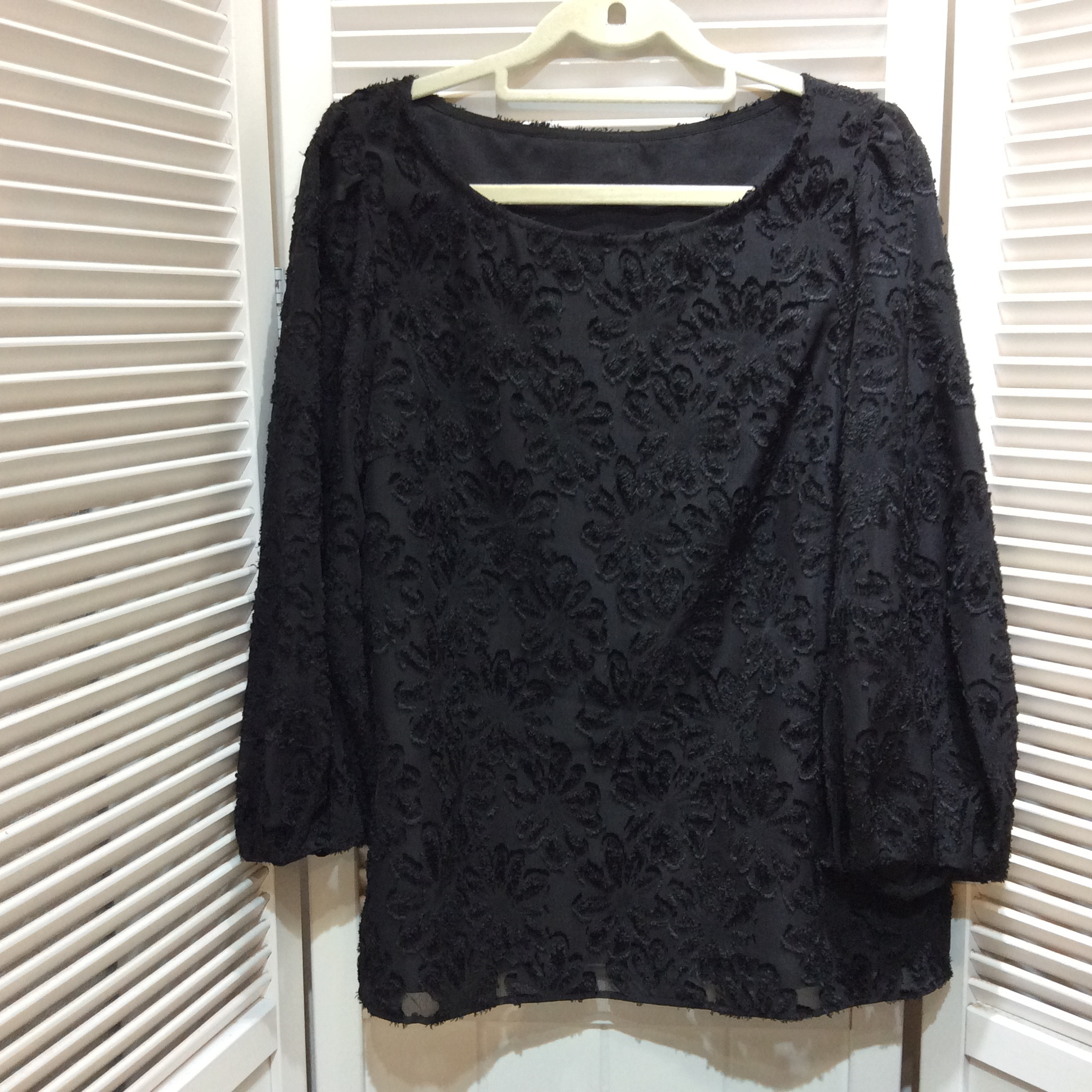 ワールド カットソー  38   ブラック刺繍レース