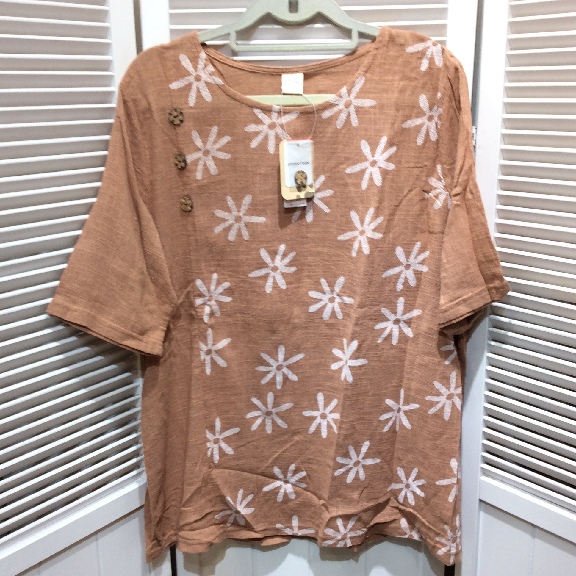 未使用☆VELVE 綿プルオーバー M~L ピンクベージュ系